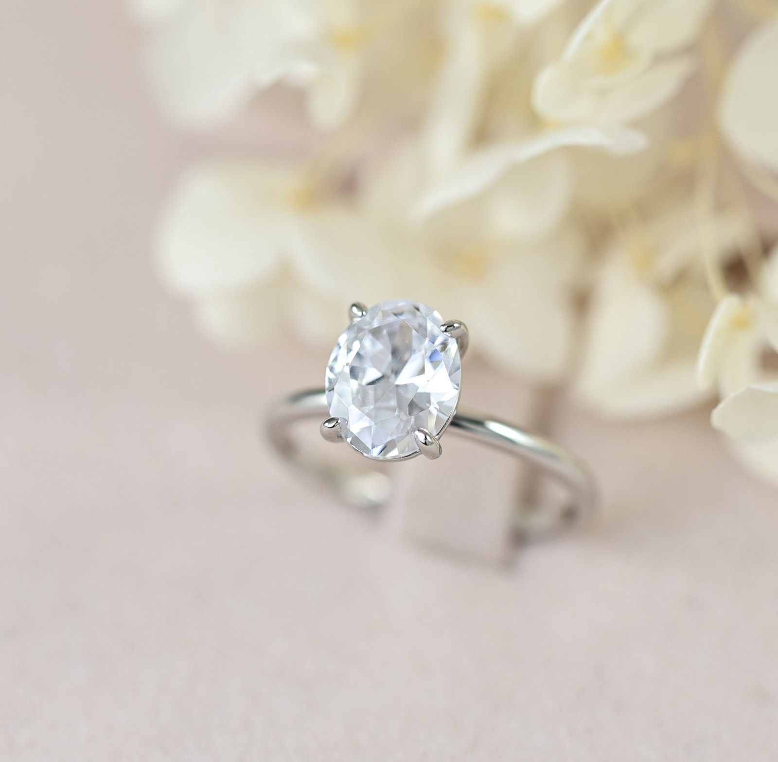 2.5ct Oval Cut Solitaire 925 Sterling Silver CZ Wedding Engagement Ring S10451