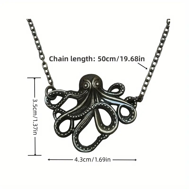 Kraken Octopus Pendant Necklace krakjen Sea Monster Jewelry
