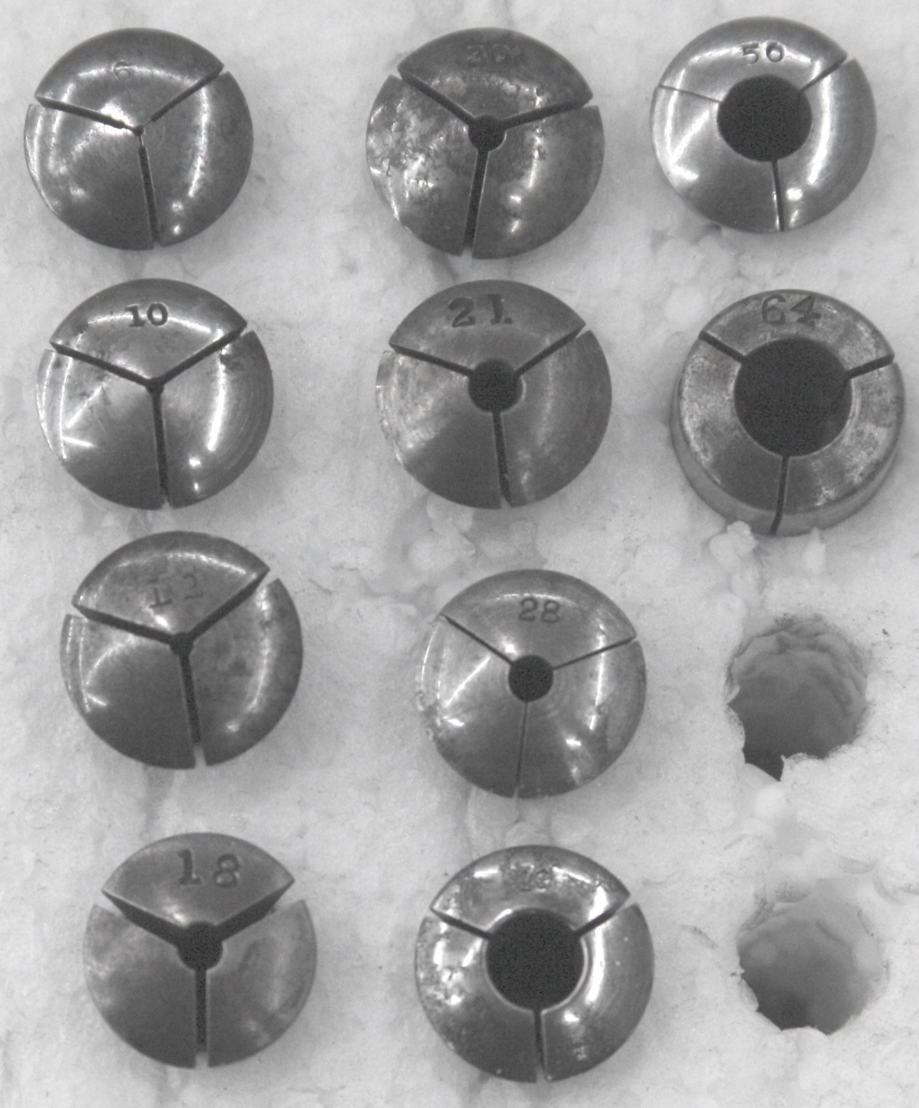 10 watchmakers jewelers lathe 8mm WW collets