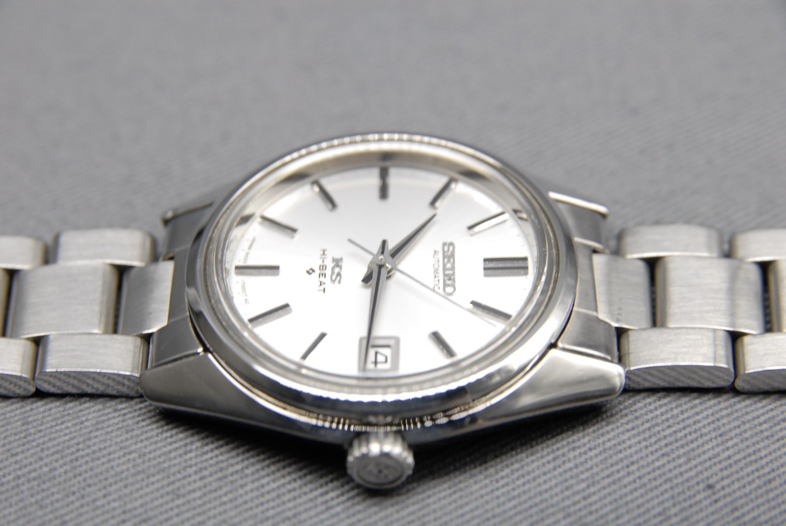 1968 [N MINT] Vintage KING SEIKO 5625-7000 KS Hi-Beat 35mm Silver AT Men’s Watch