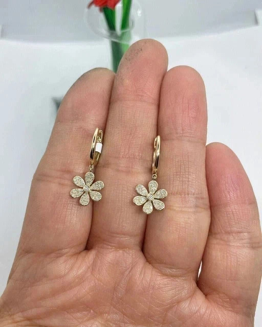 2.00Ct Lab Created Diamond Round Cut Drop/Dangle Earrings 14K Yellow Gold Plated