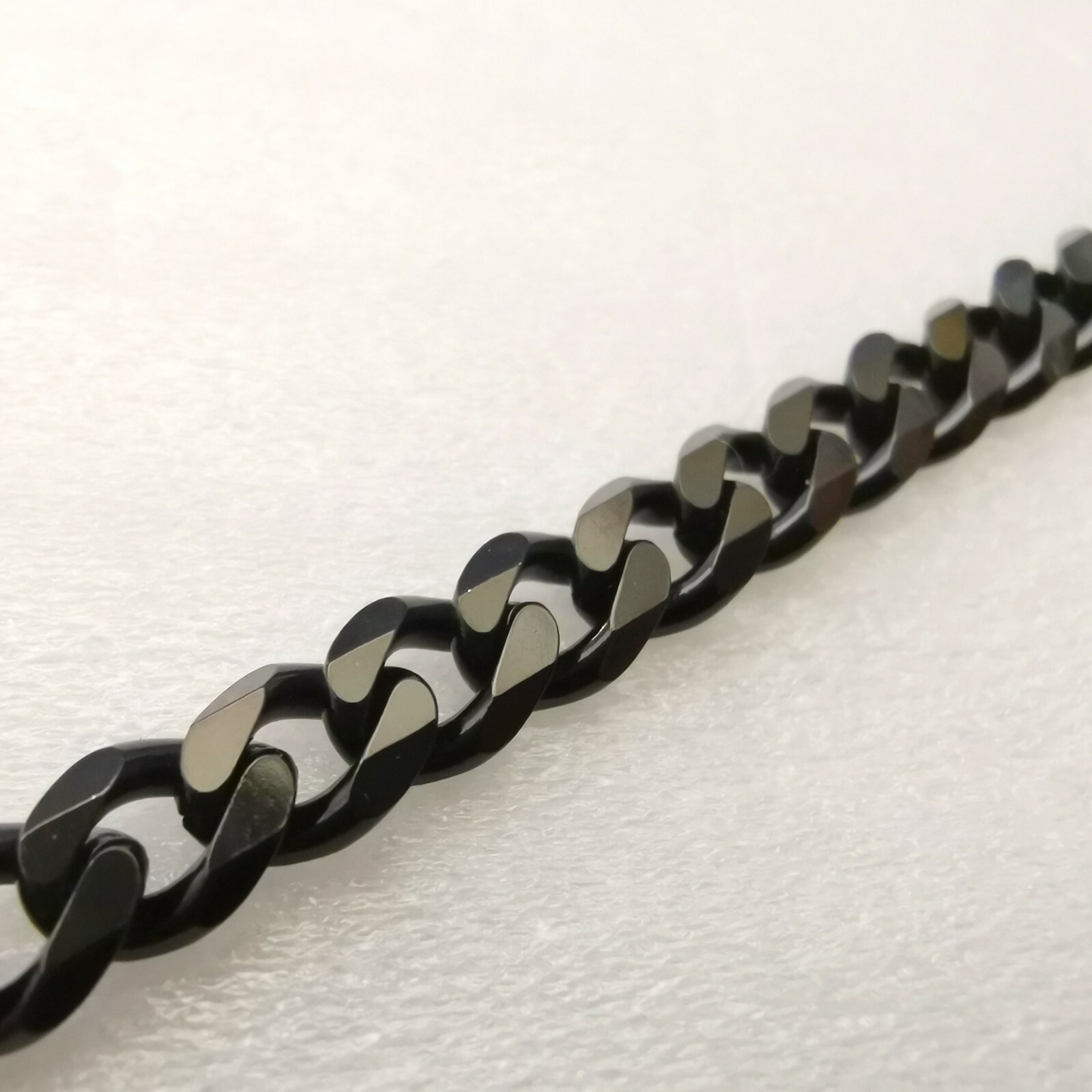 Black Stainless Steel Necklace Curb Link Chain For Mens Boys Jewelry 8mm 24”