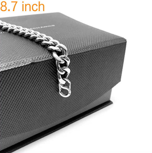 New Pure Titanium Bracelet 10.5mm Wide Polished 2-Side Anti Allergic 8.7″ Gift