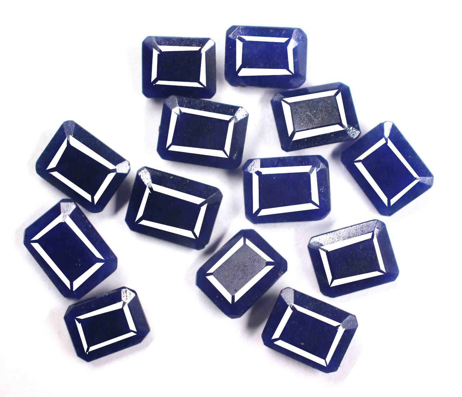 Certified 98–100 Ct Blue Sapphire Emerald Shape Gemstone Lot – Superb Deal “5DOZ