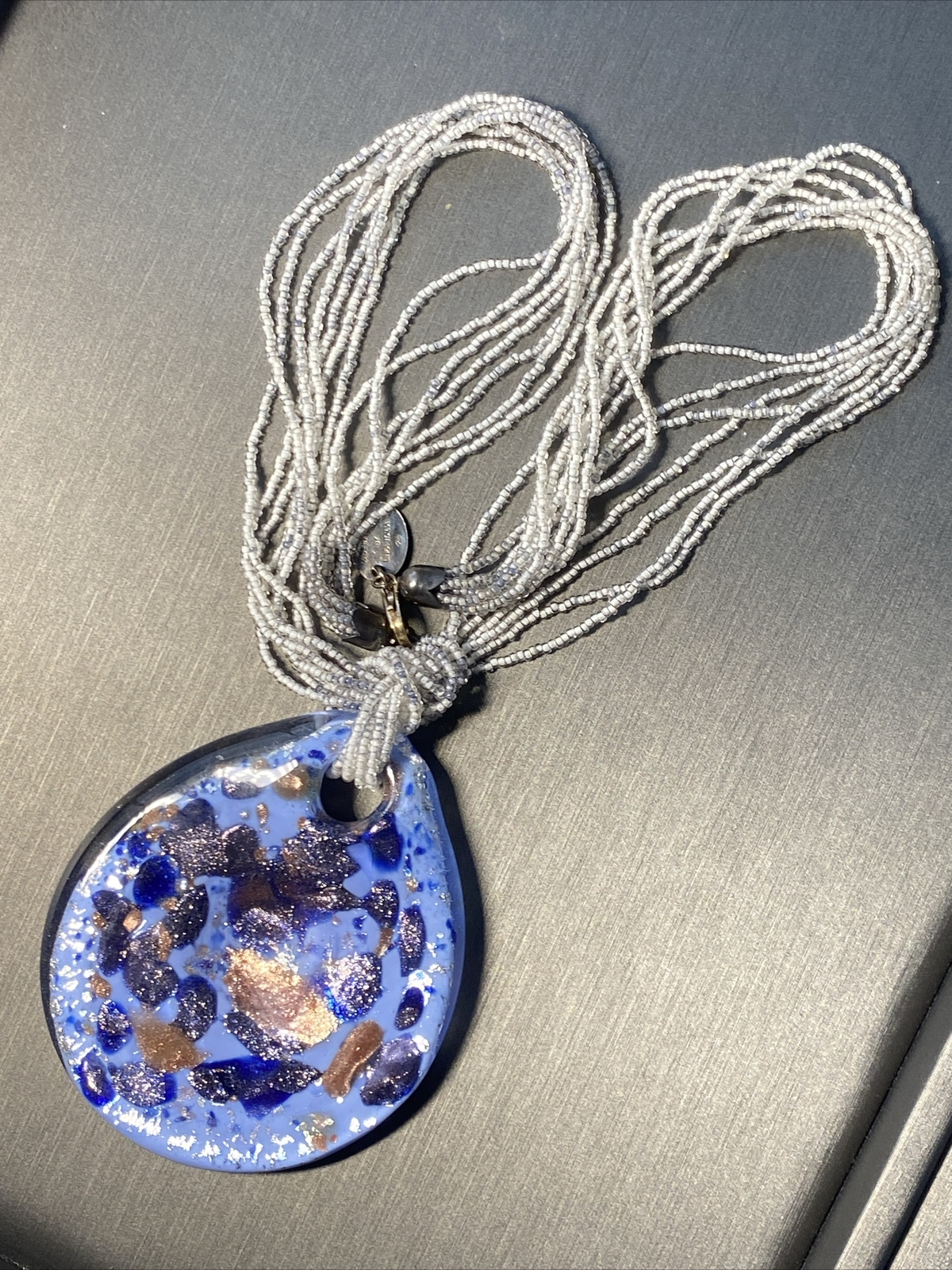 Murano Art Glass Vintage Pendant Necklace Estate Fine Jewelry Pre-Owned