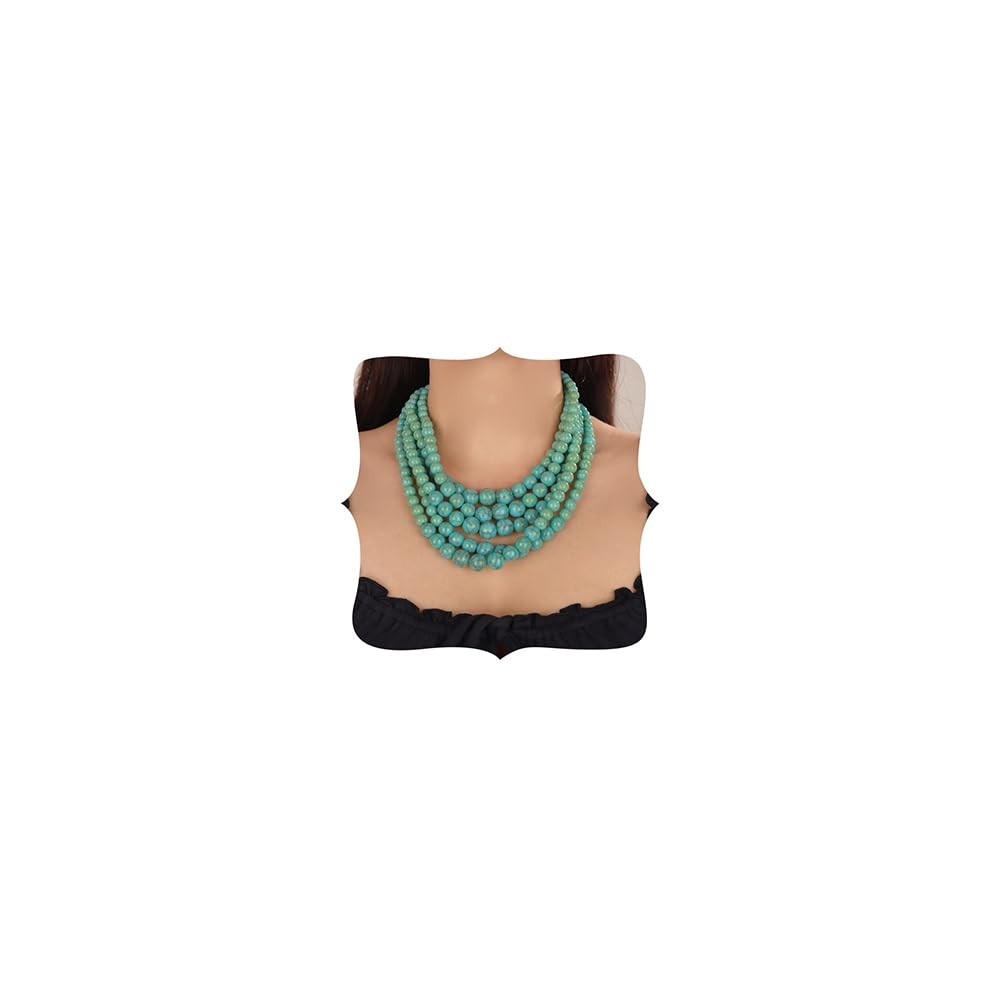 Bohemian Statement 5 Layer Green Pearl Necklace 1920s Pearl Earrings Vintage …