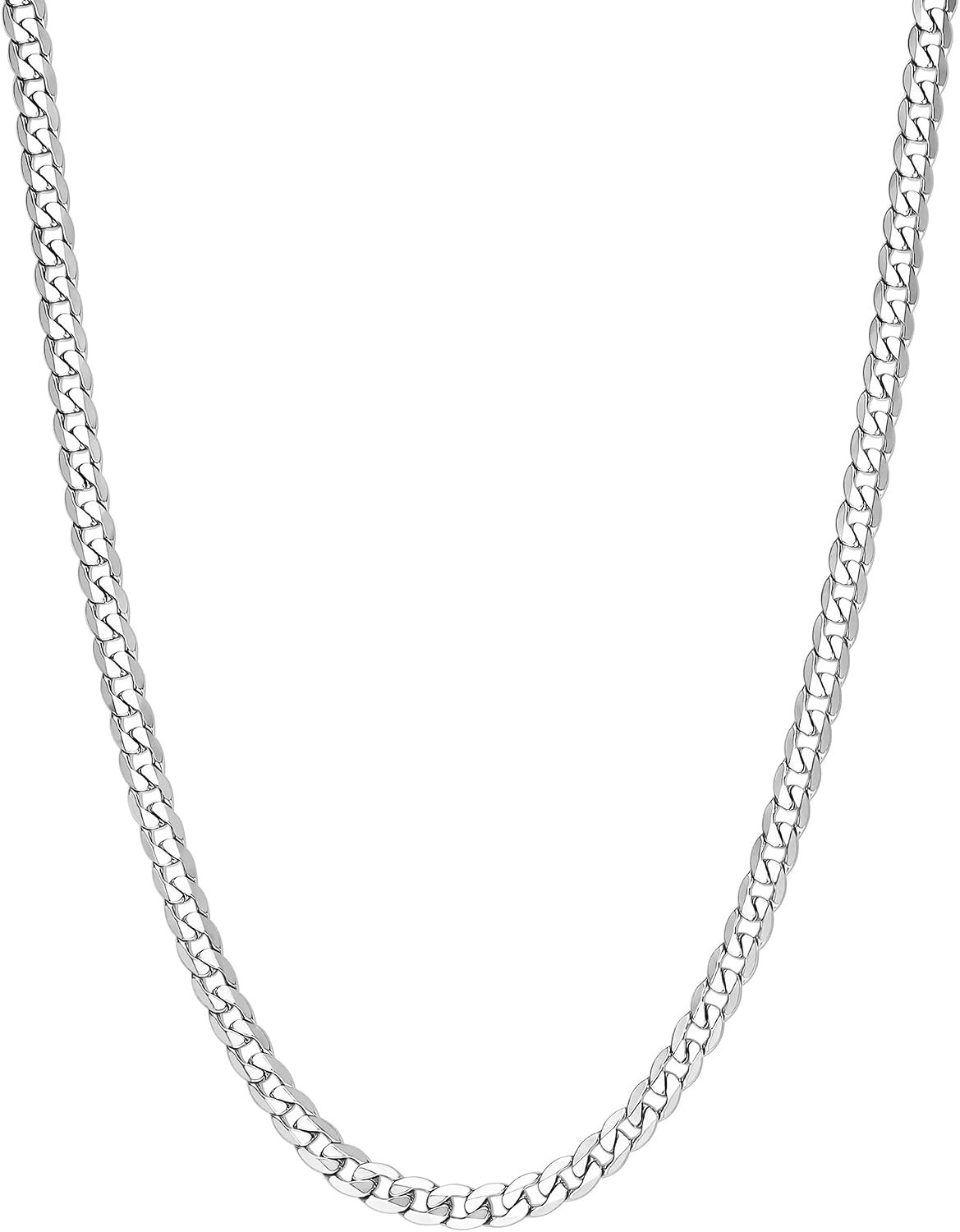 18-40″MEN Stainless Steel 3/4/5/6/8mm Silver Miami Cuban Curb Chain Necklace*155