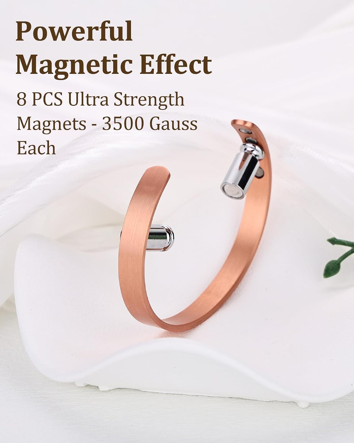 2Pcs Adjustable 99.99% Pure Copper Magnetic Bracelet Set for Women – Gift Ready