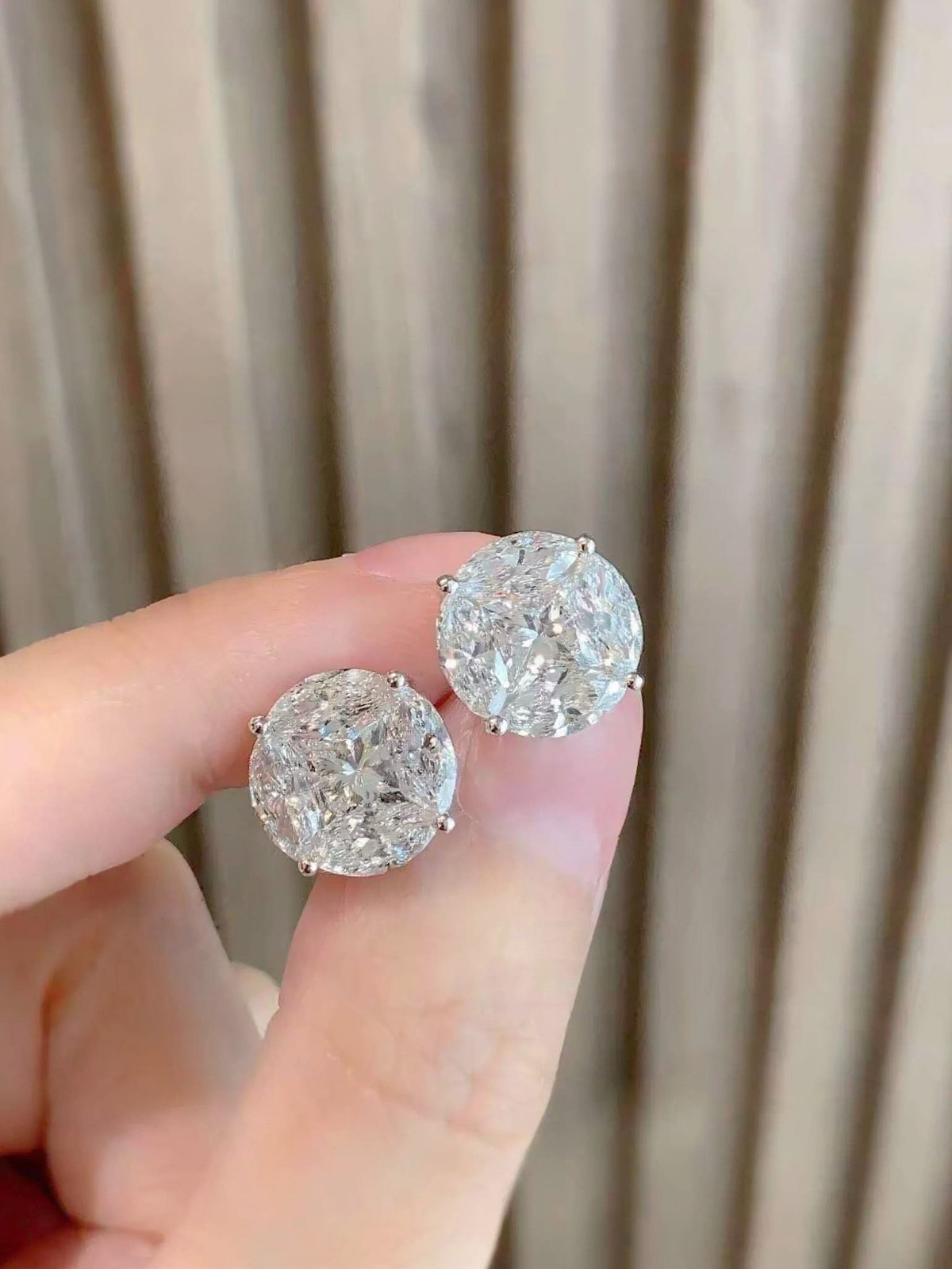 3.20CTTW Exquisite Princess Marquise Cut Moissanite Stud Earrings 925 Silver
