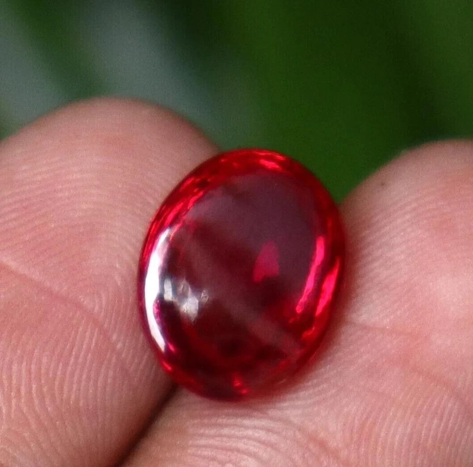 Red Ruby Cabochon Oval Cut Loose Gemstone Natural Mozambique Certified 8.50 Ct