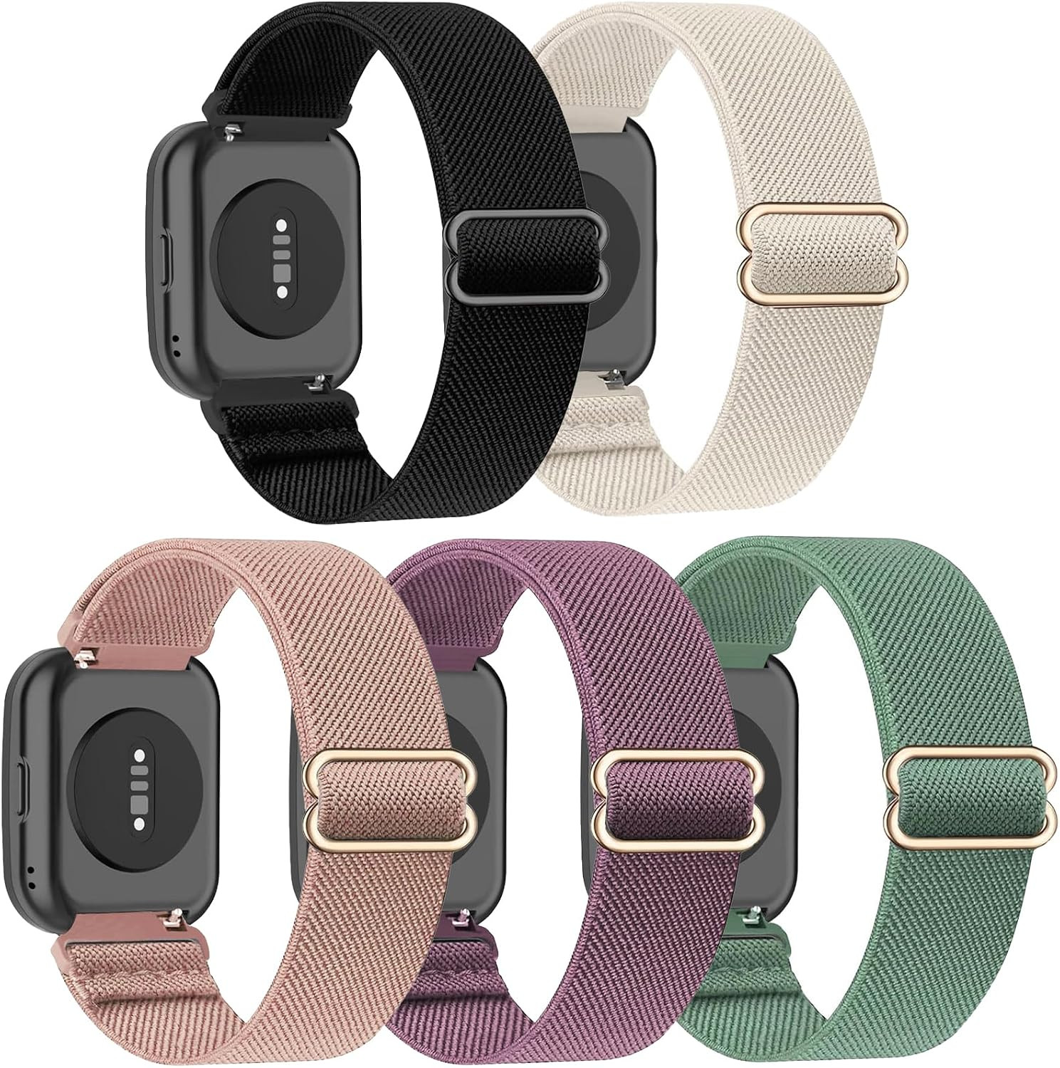 5 Pack Stretchy Watch Bands for Amazfit Bip 6/ Bip 5/GTR 4/GTR 3 Pro/Gtr 3/GTR