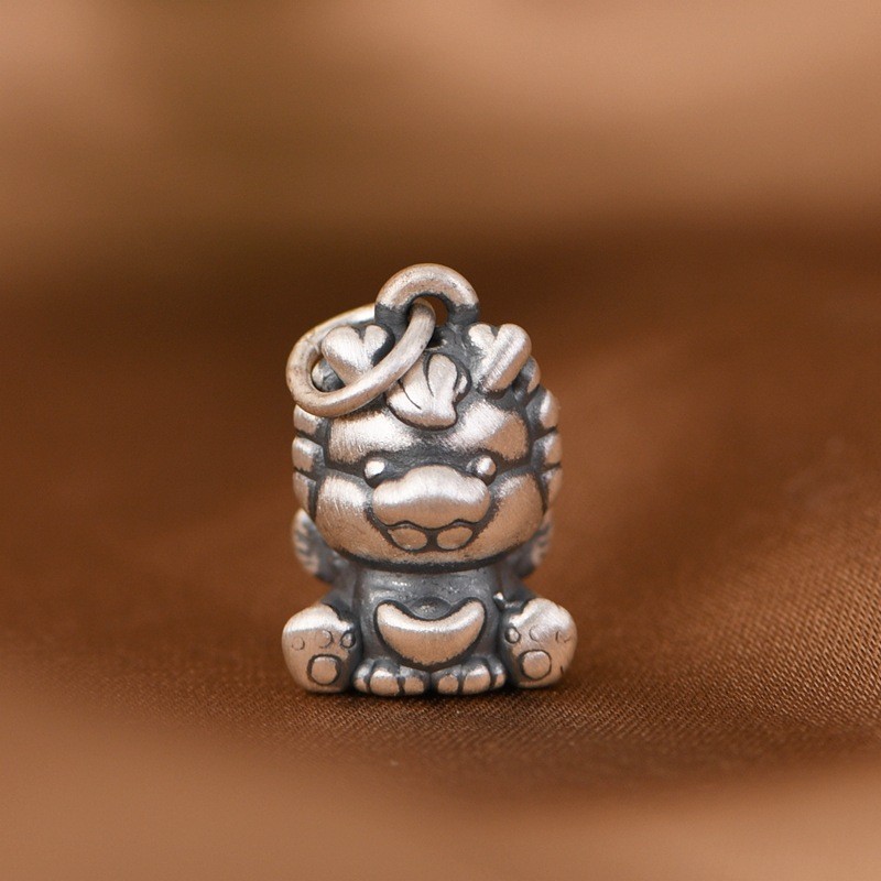 Small S999 Fine Silver Baby Dragon Pendant