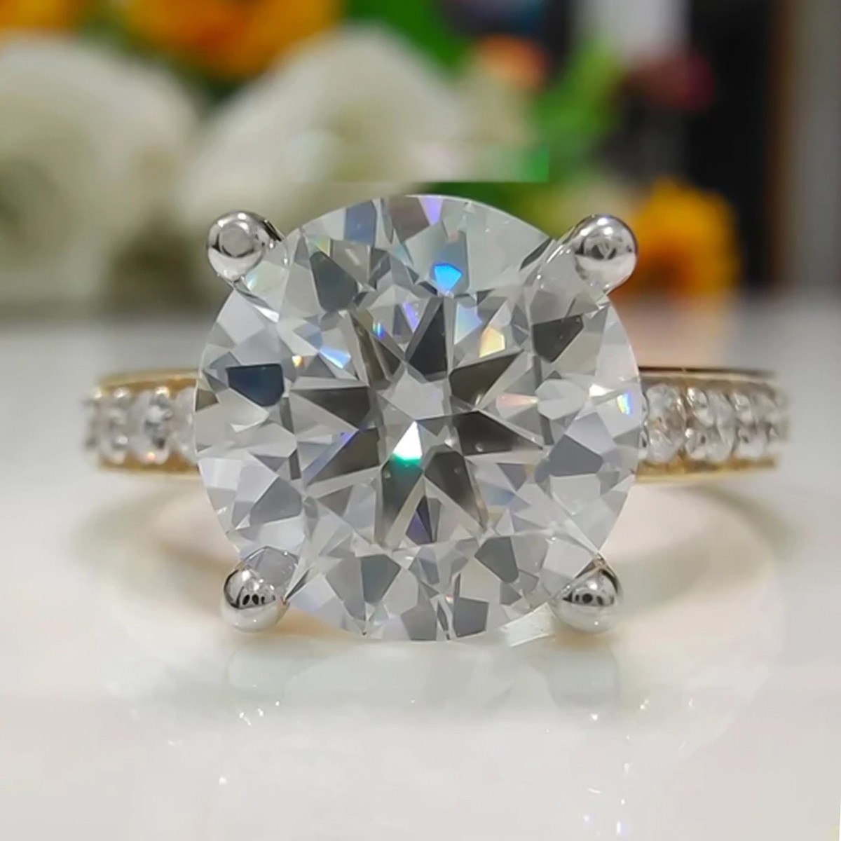 3.10 Ct Certified Round Cut Diamond Solitaire Ring 925 Silver Special Occasion