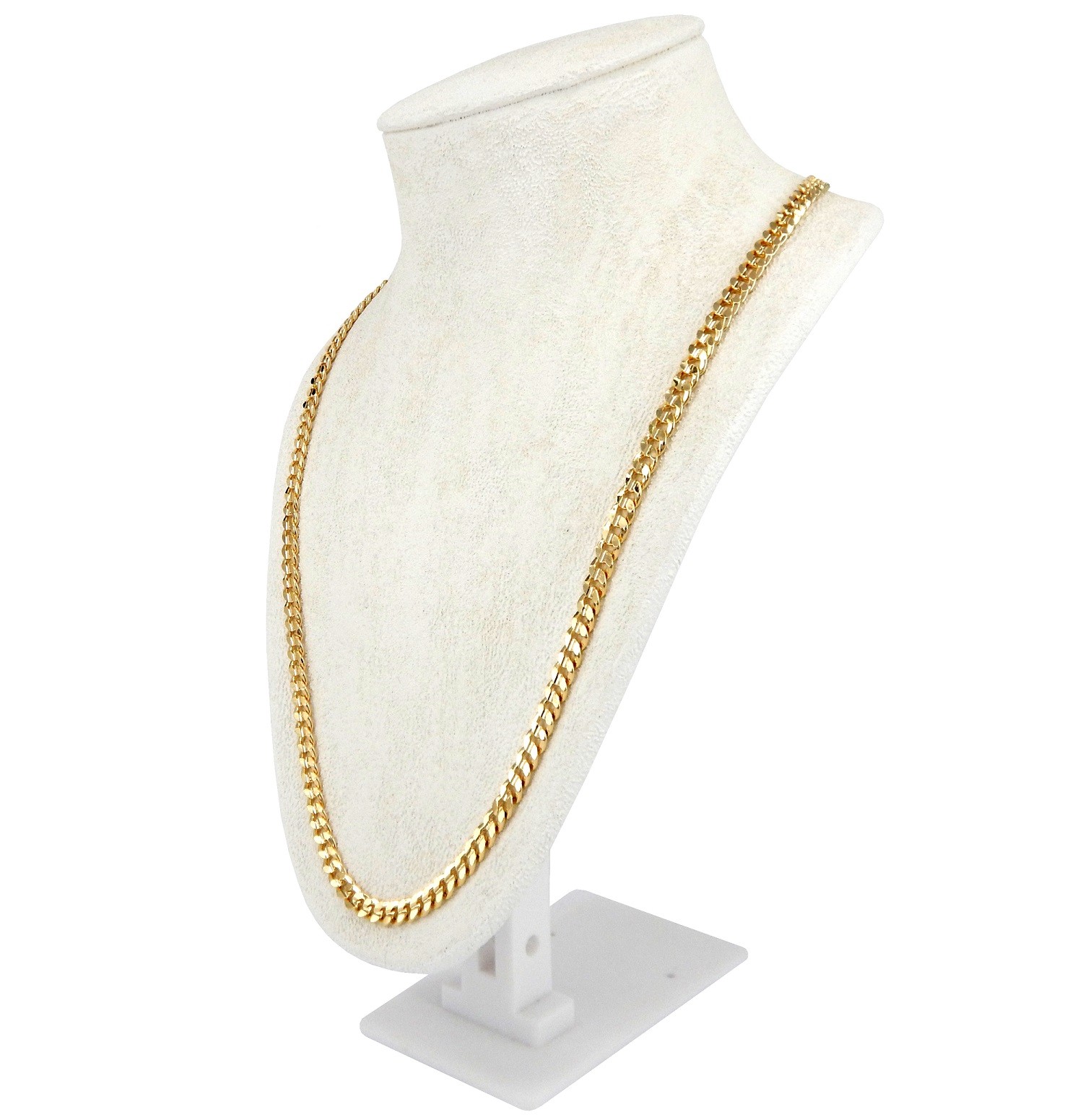 Men’s 6mm Concave Cuban link Chain Necklace 20″ 22″ 24″ 26″ 30″ 14k Gold Plated