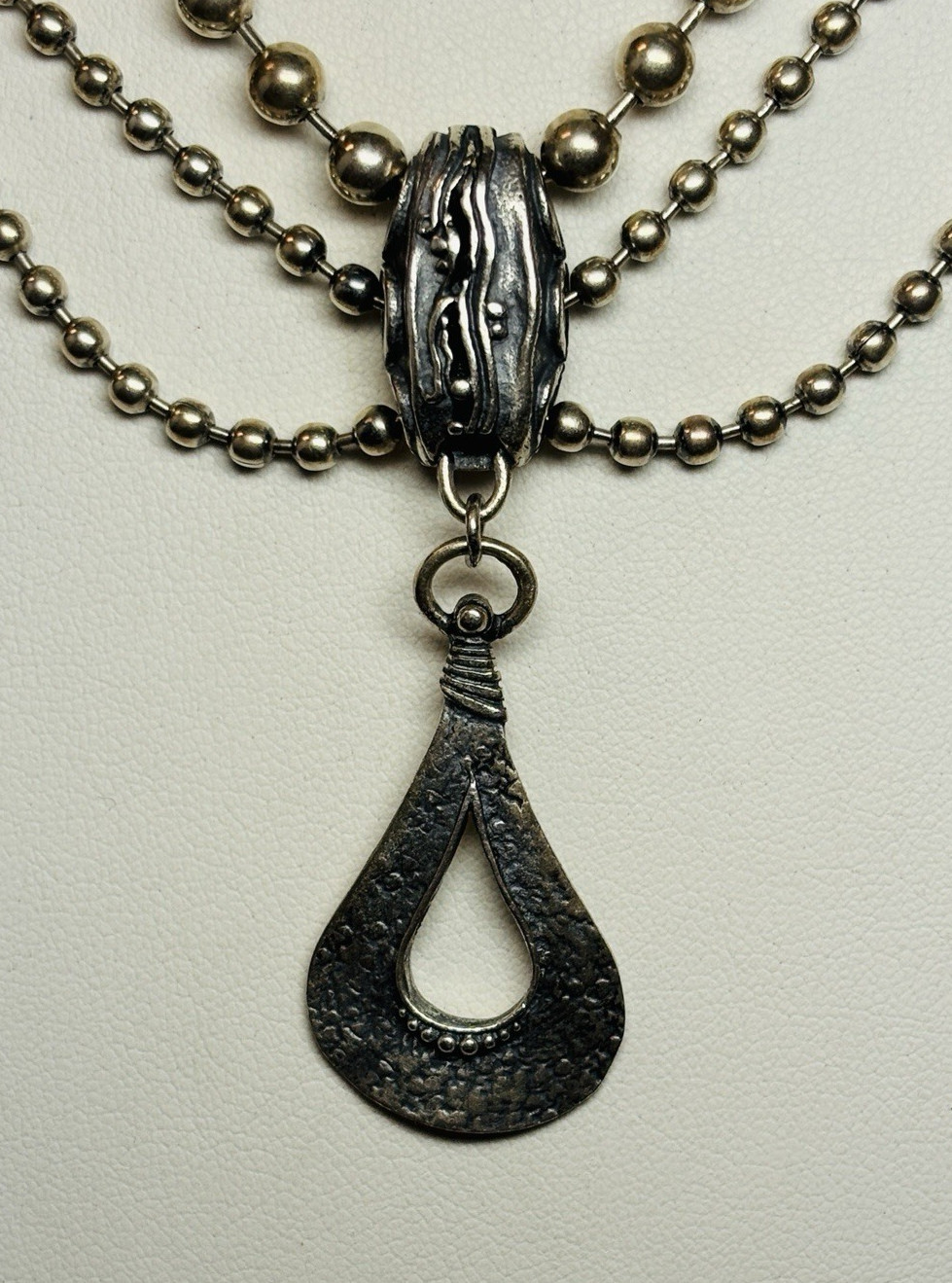 Silpada Sterling 925 Silver Multi Strand Beaded Necklace 15 in