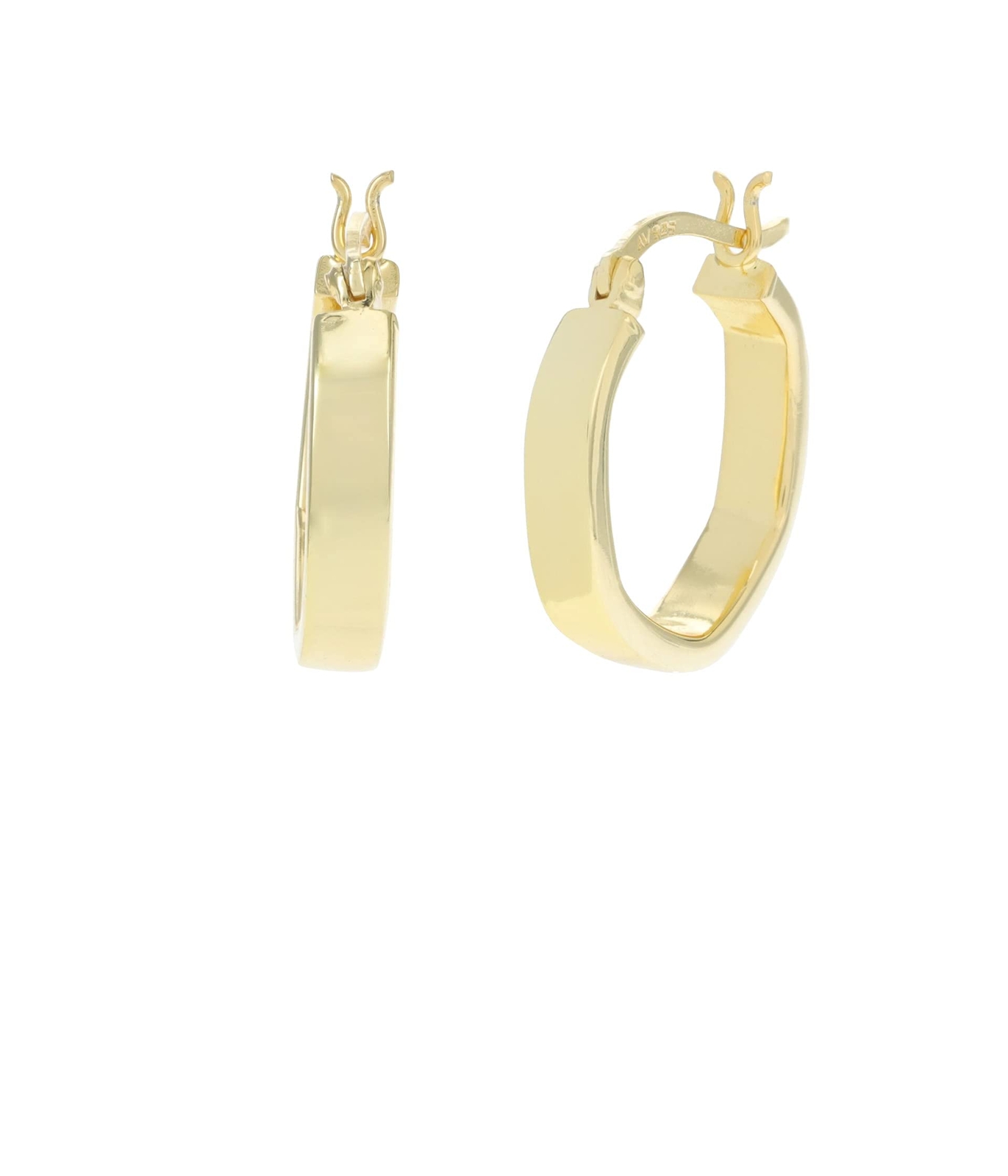 Argento Vivo 301407 Geometric Click Top Earrings Gold 3/4″