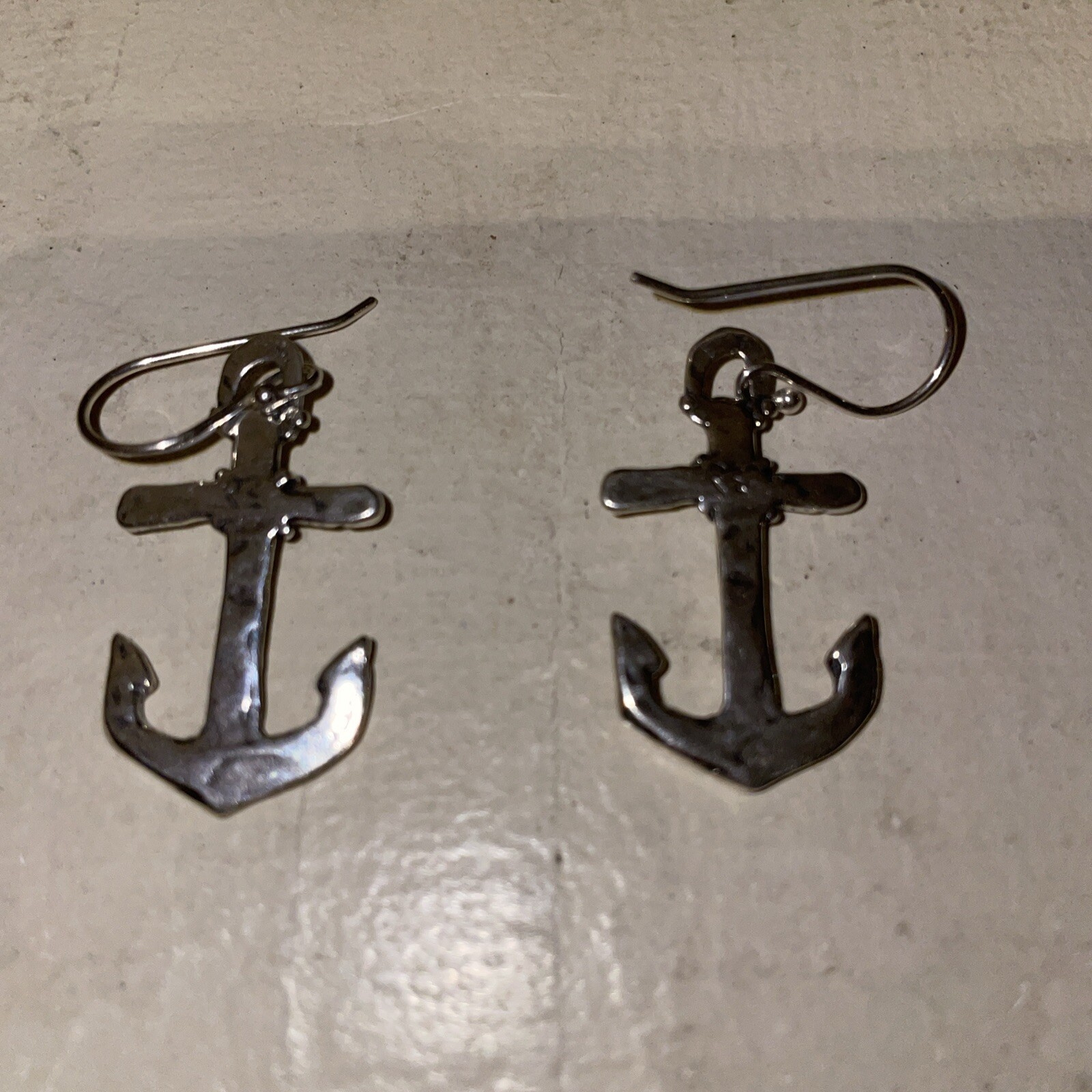 Silver Nautical Anchor Earrings Handmade