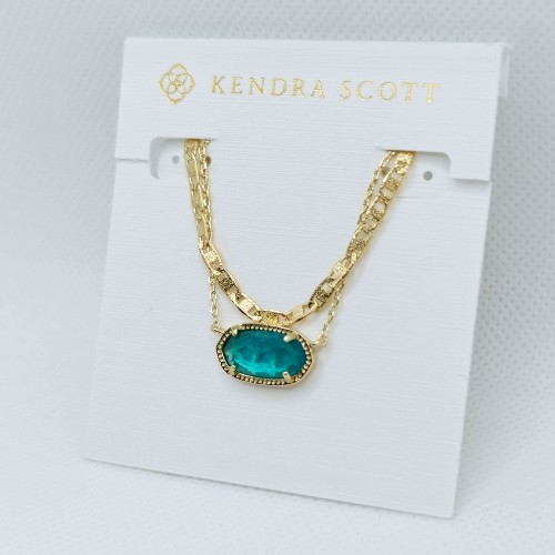 Kendra Scott Elisa Multi Strand Gold Pendant Necklace In London Blue