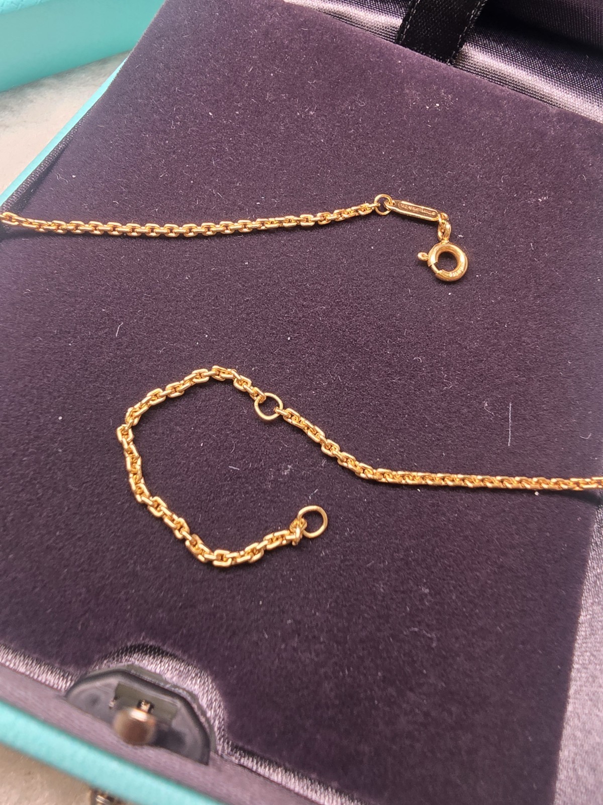 Tiffany & Co. Hardware Small Double Link Chain Necklace 18k Rose Gold NWB