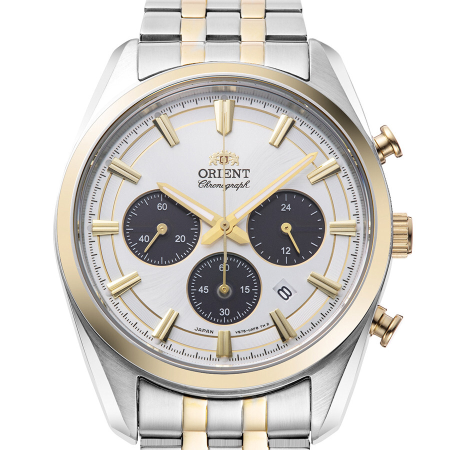 Orient Contemporary RN-TX0302S Panda Solar Chronograph Stainless Men Watch NEW