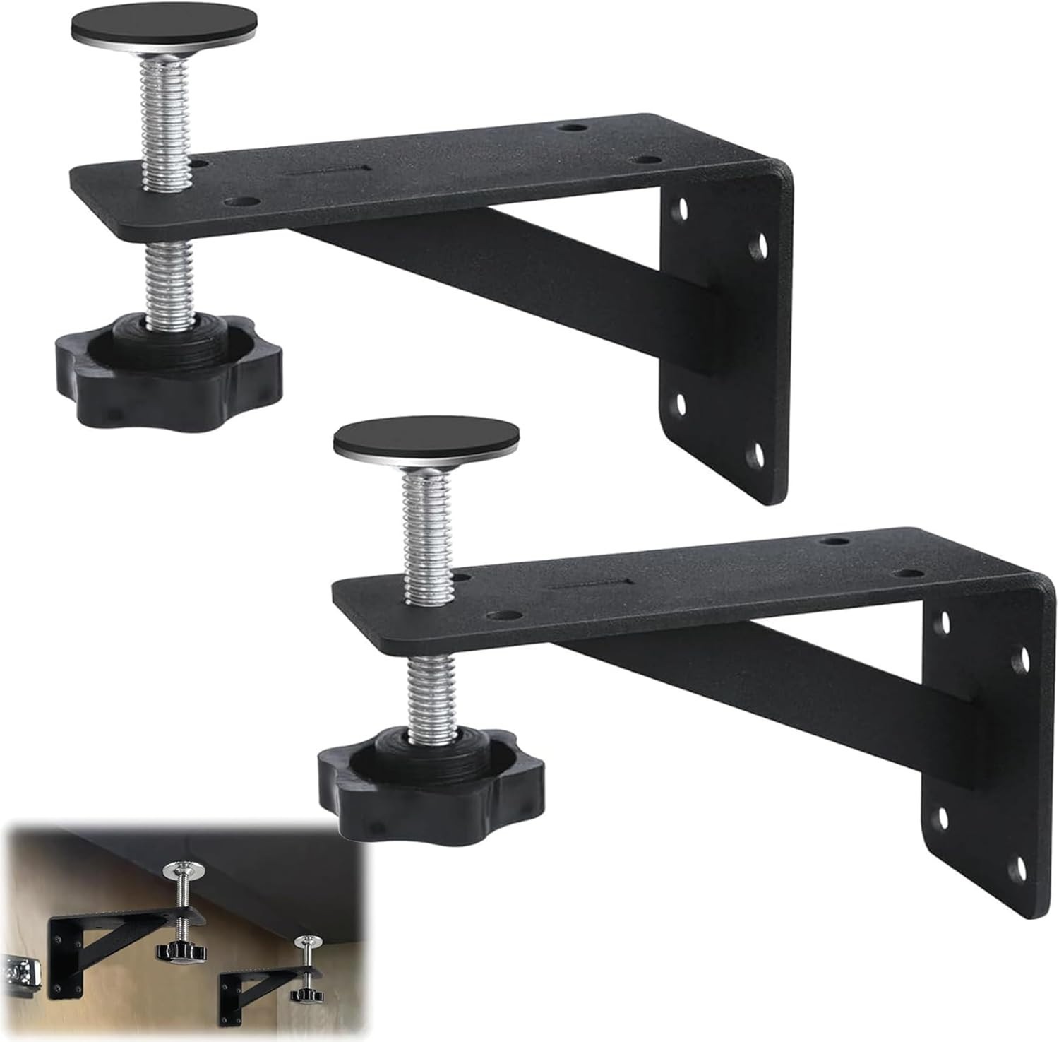 Heavy Duty Undermount Sink Support Brackets 2 Pack Black