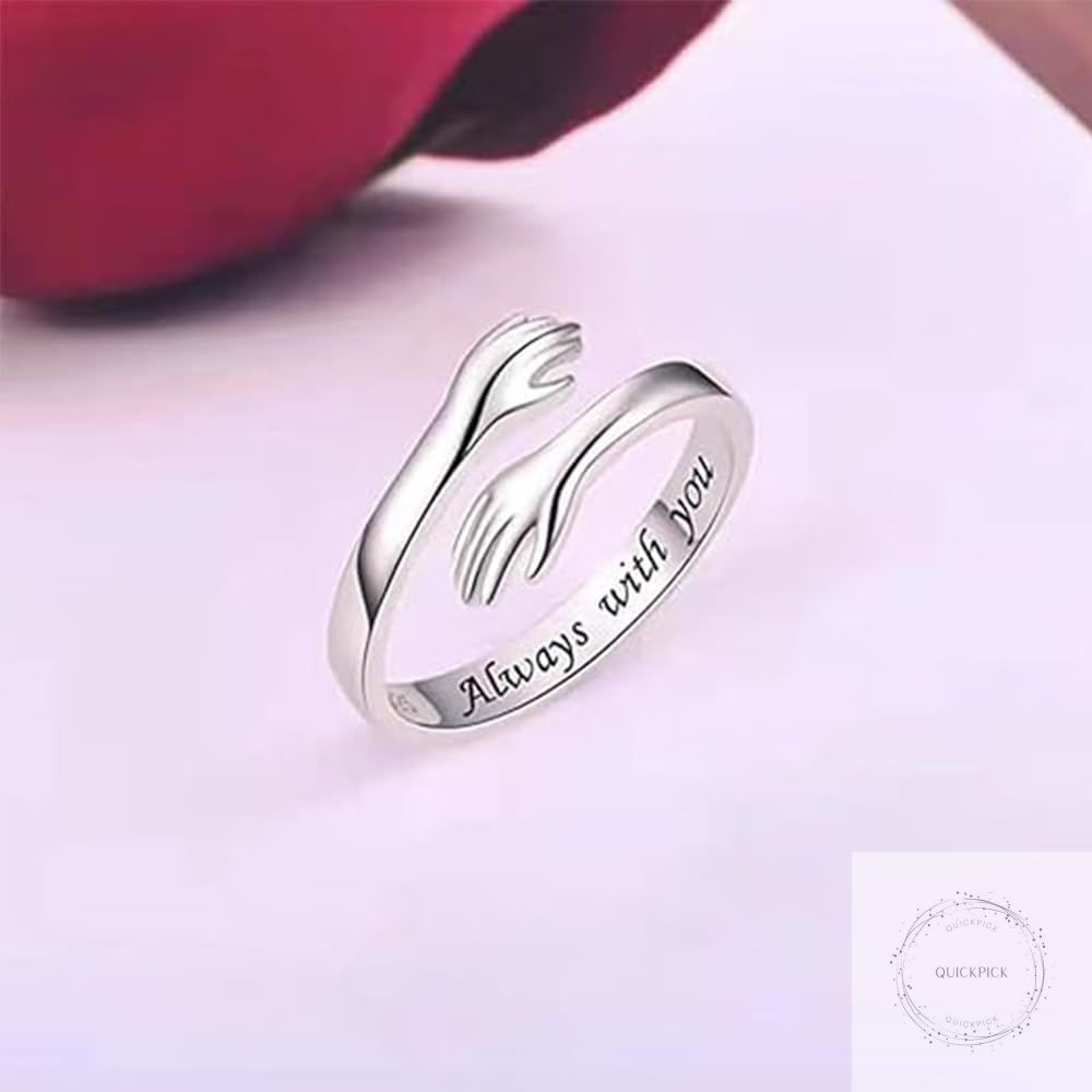 To My Granddaughter Hug Ring For Hope Rings, Inspirational Stainless Steel Engar