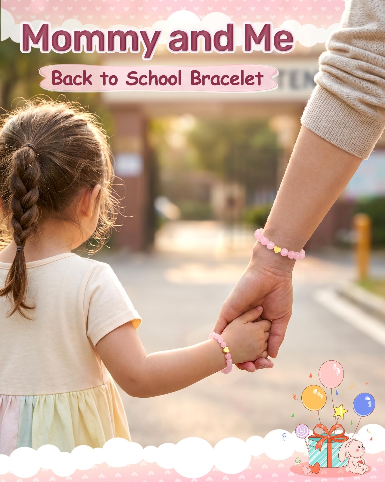 Back to School Bracelet for Mom & Daughter | Kabbalah Red String, Pinky Promise