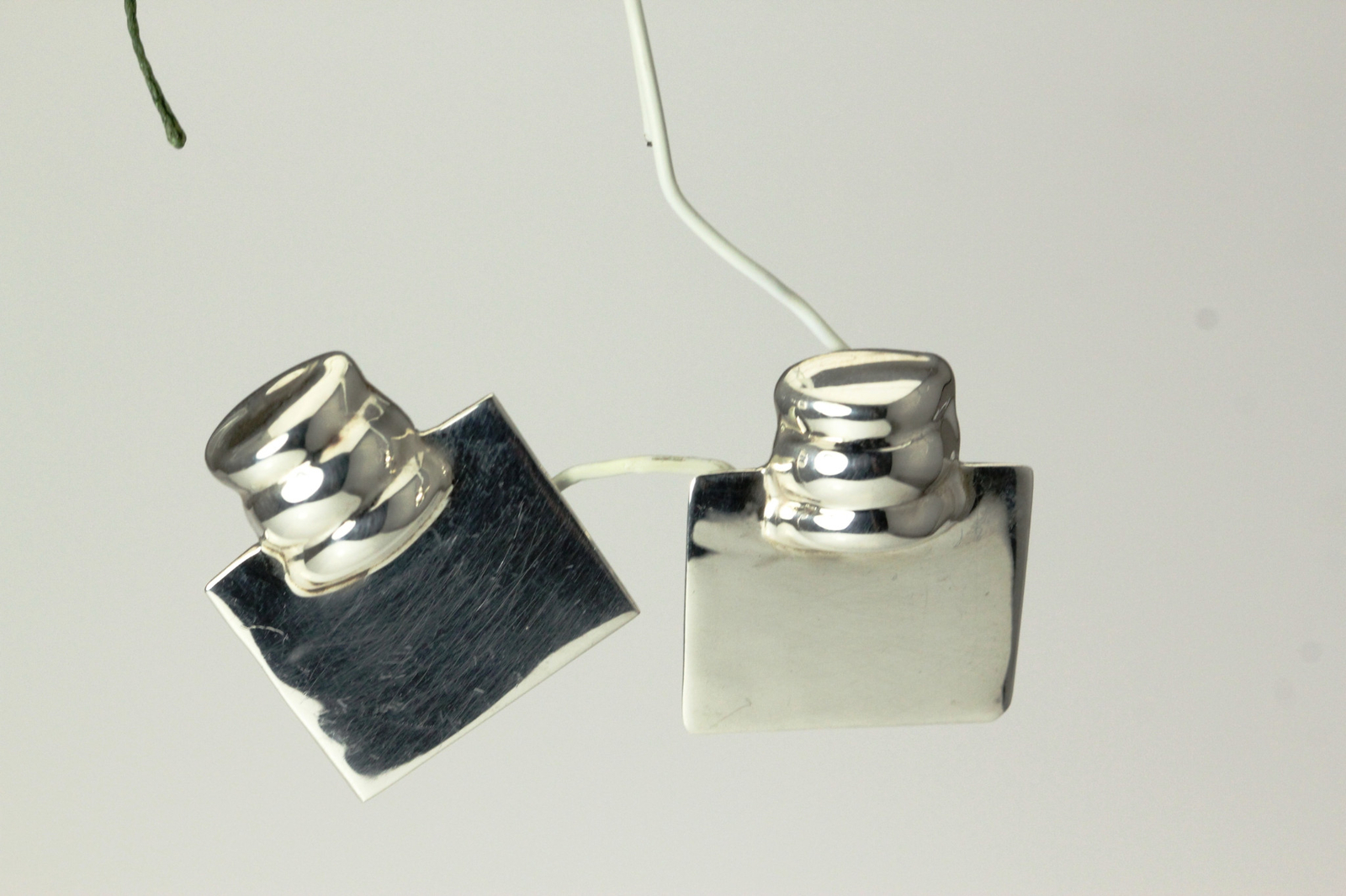 Sterling Silver 925 Mexico Square Engravable Clip On Earrings (EAR2922)