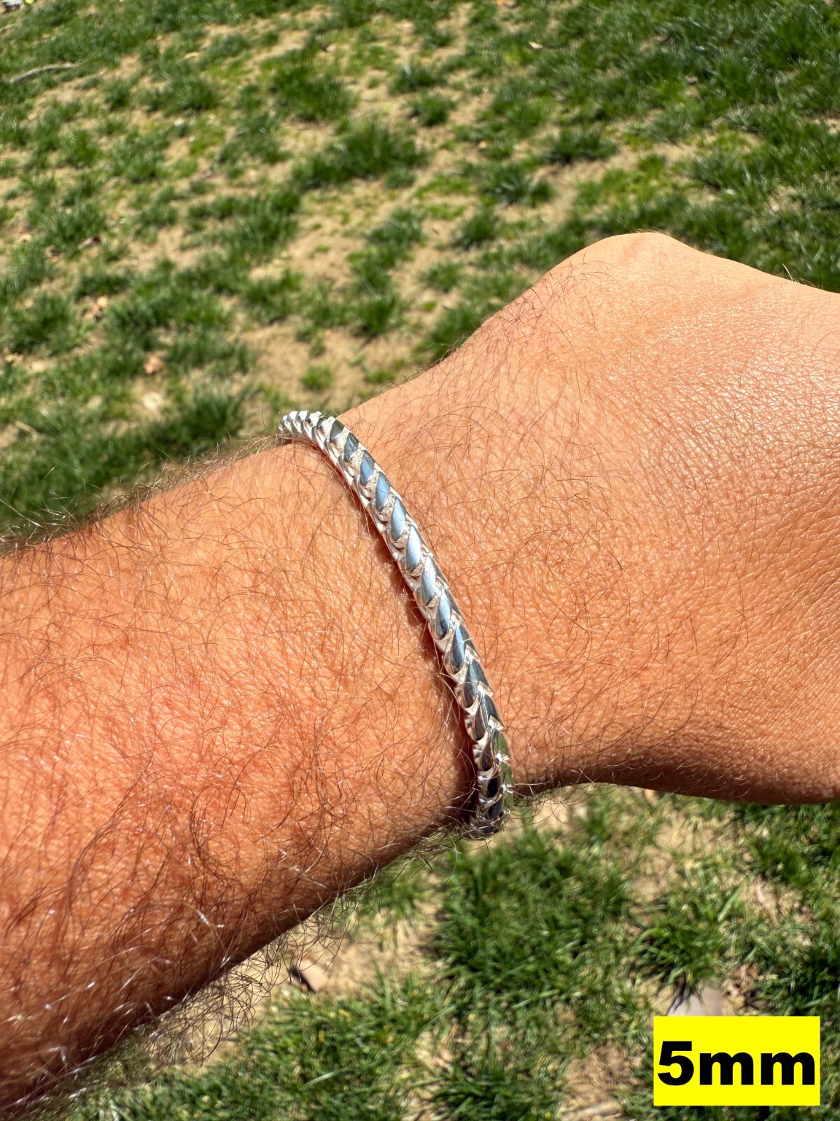 Real 925 Sterling Silver Round Franco Bracelet 5-7mm Handmade W. Box Clasp ITALY