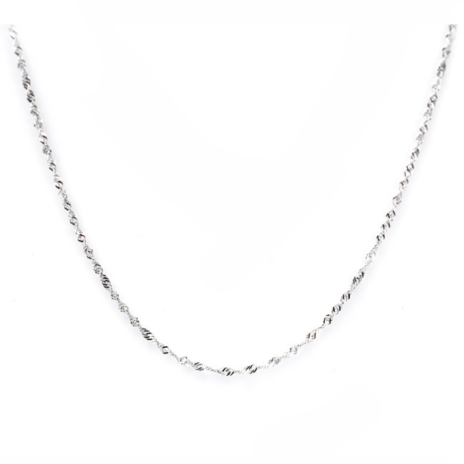 De Buman High-polish Sterling Silver Singapore-link Chain Necklace, 18 inches