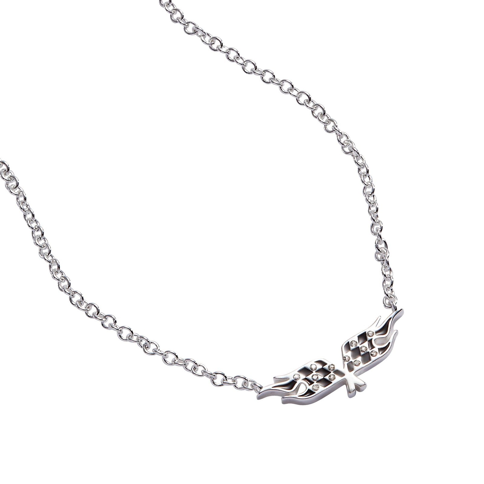 Alex and Ani Hot Wheels™ Checkered Flag Necklace – Car Necklace for Women, B…