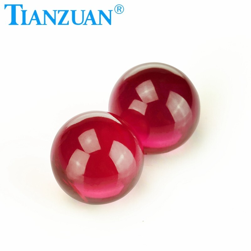 Lab-Crown Round Ruby Ball Gemstones | Multi-Size Loose Beads for Jewelry Making