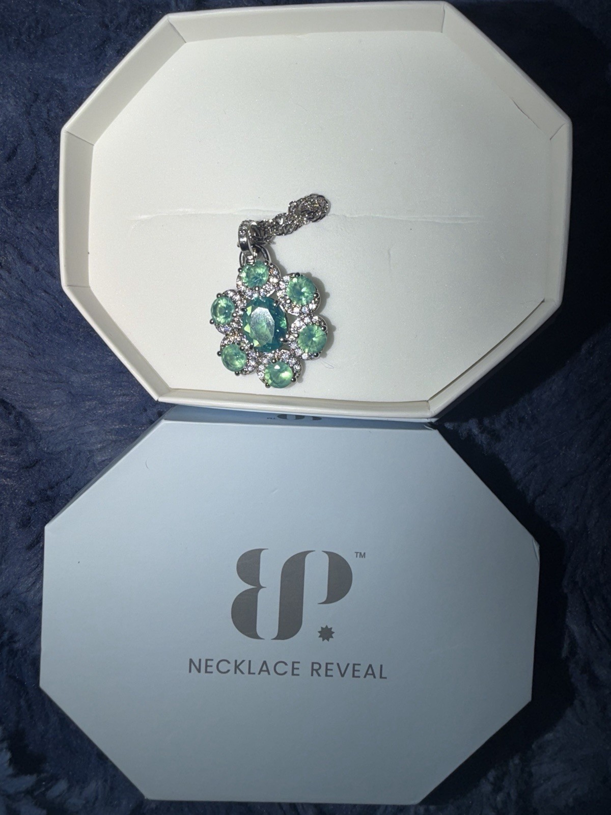 BP New OG Necklace “ Ruby Bliss” Green Opal On Hematite