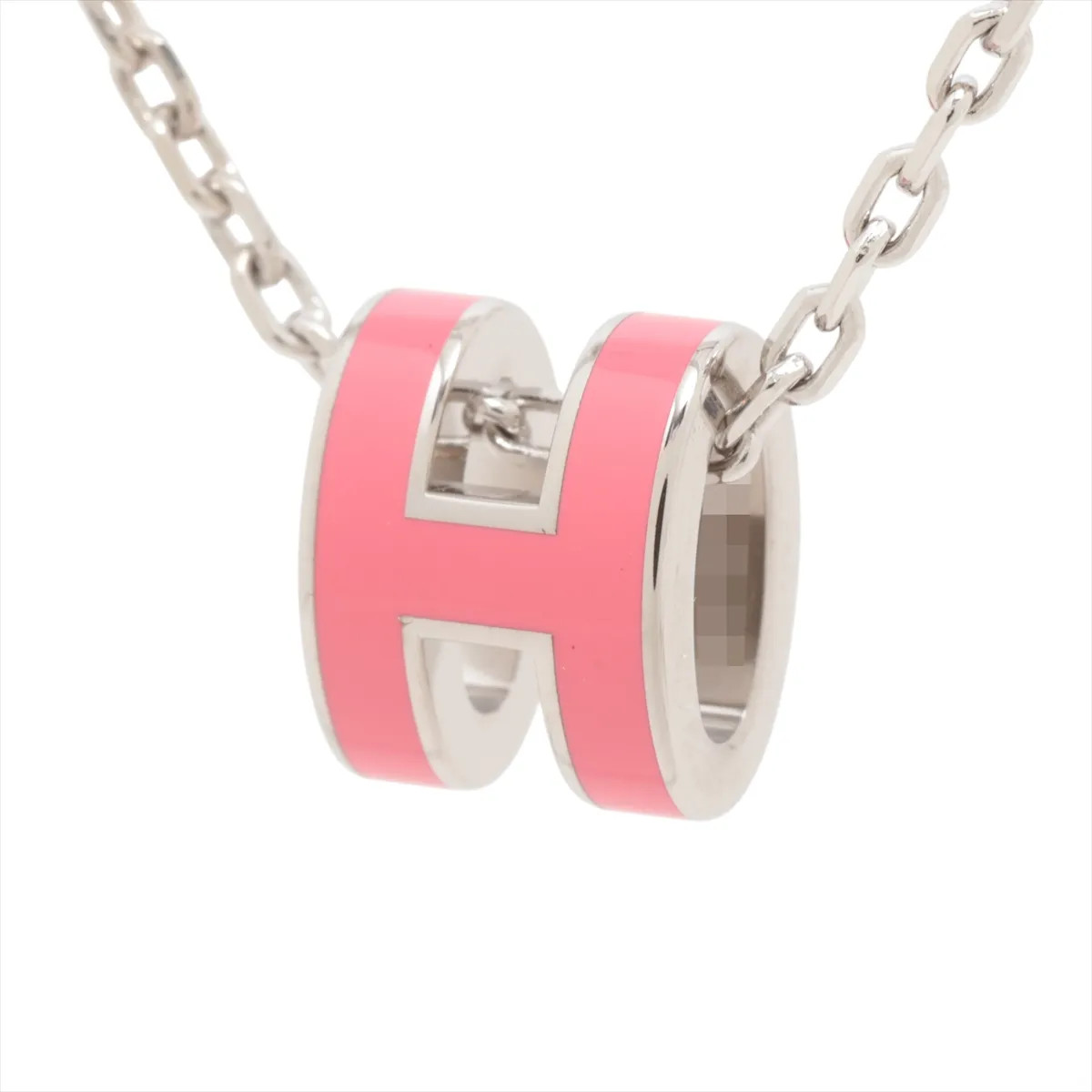Hermès Mini Pop Ash H Necklace metal pink x silver