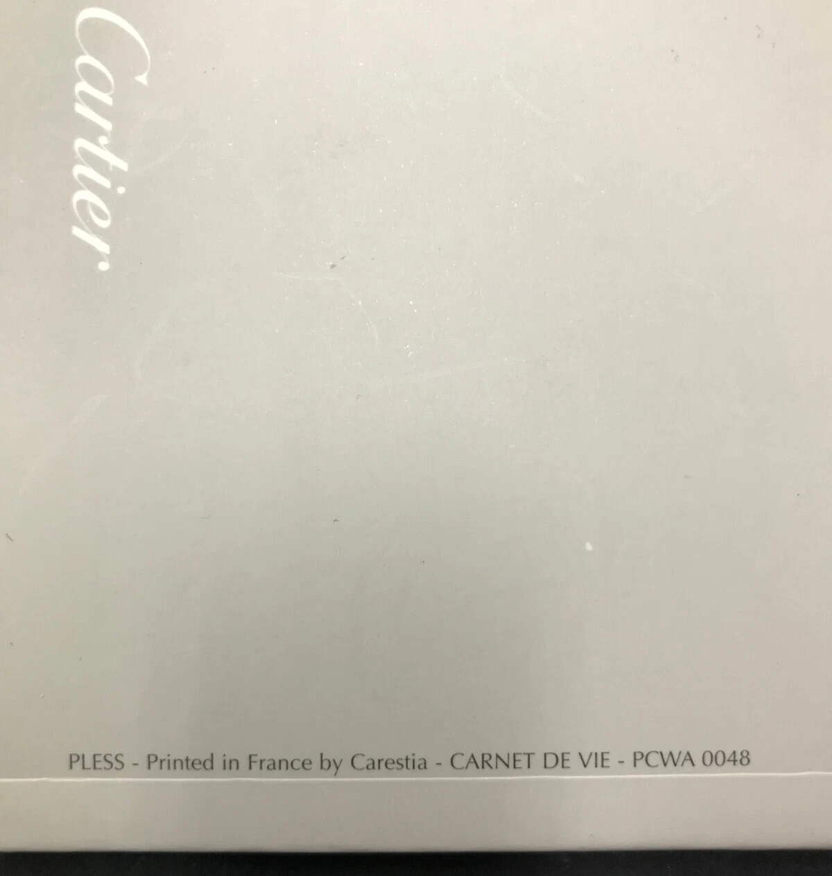 CARTIER SERVICE BOOK & INTERNATIONAL GUARANTEE PCWA0048 (B) *NO CERTIFICATE*