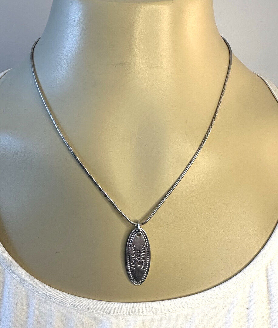 Premier Designs Believe Pendant Necklace Silver Tone Finish 112