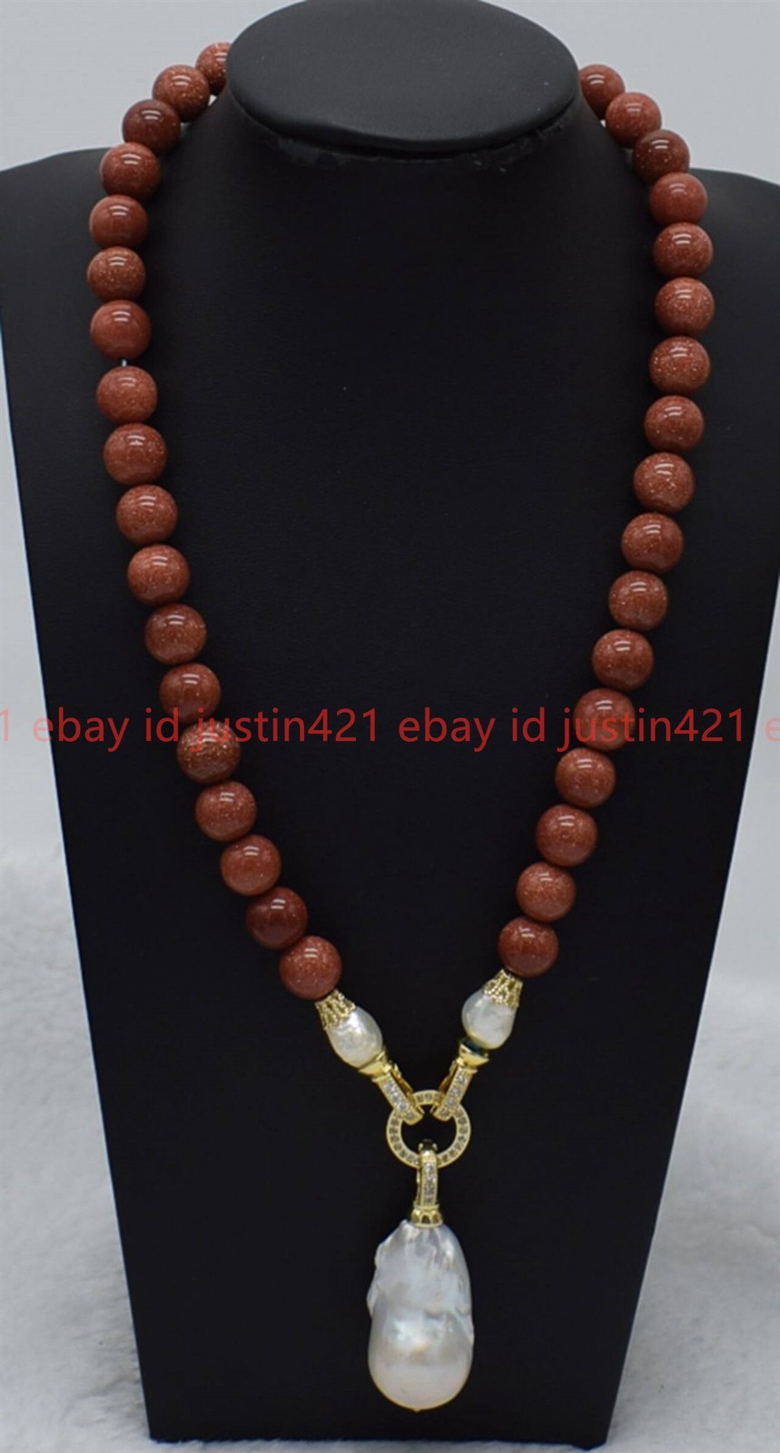 Natural 6/8/10/12mm Gold Sandstone Baroque Pearl Round Gemstons Necklace16-28in
