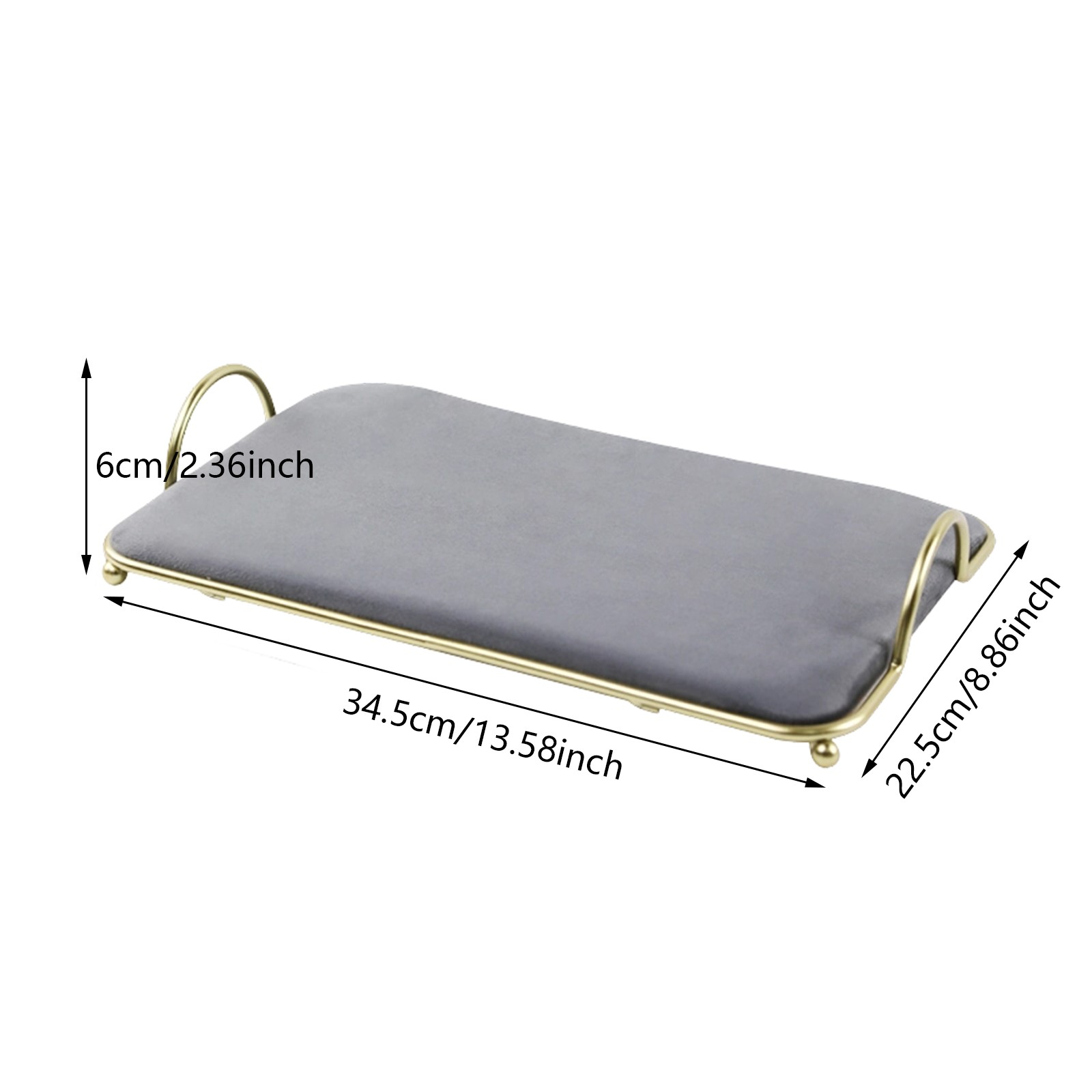 Jewelry Pendant Display Showcase Tray Flannelette Jewelry Storage Tray Gray