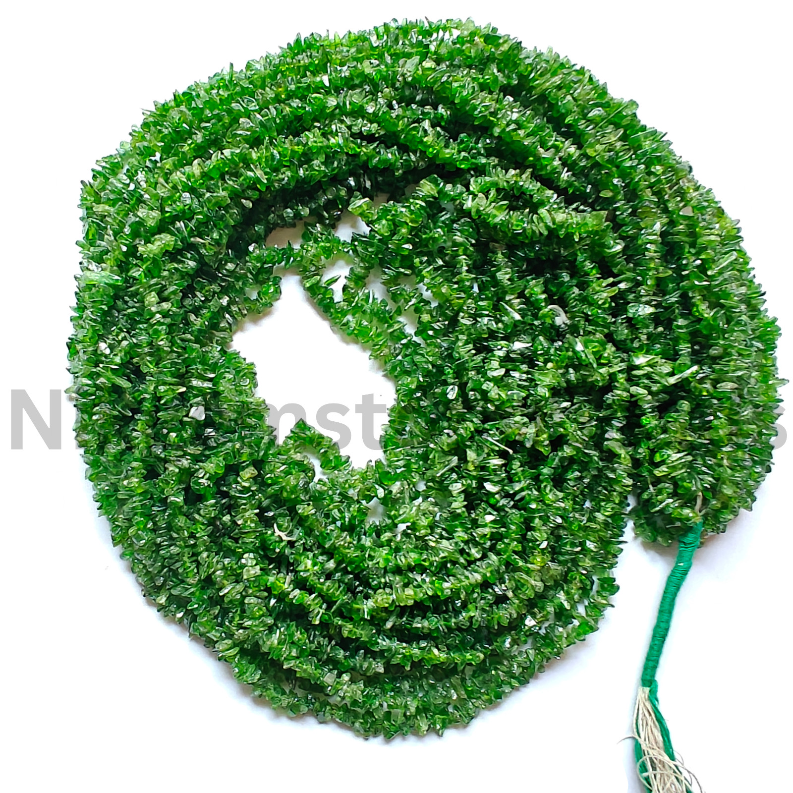 Natural Green Chrome Tourmaline Beads, Faceted Chips Cut Stone, 4.00-7.00 MM.