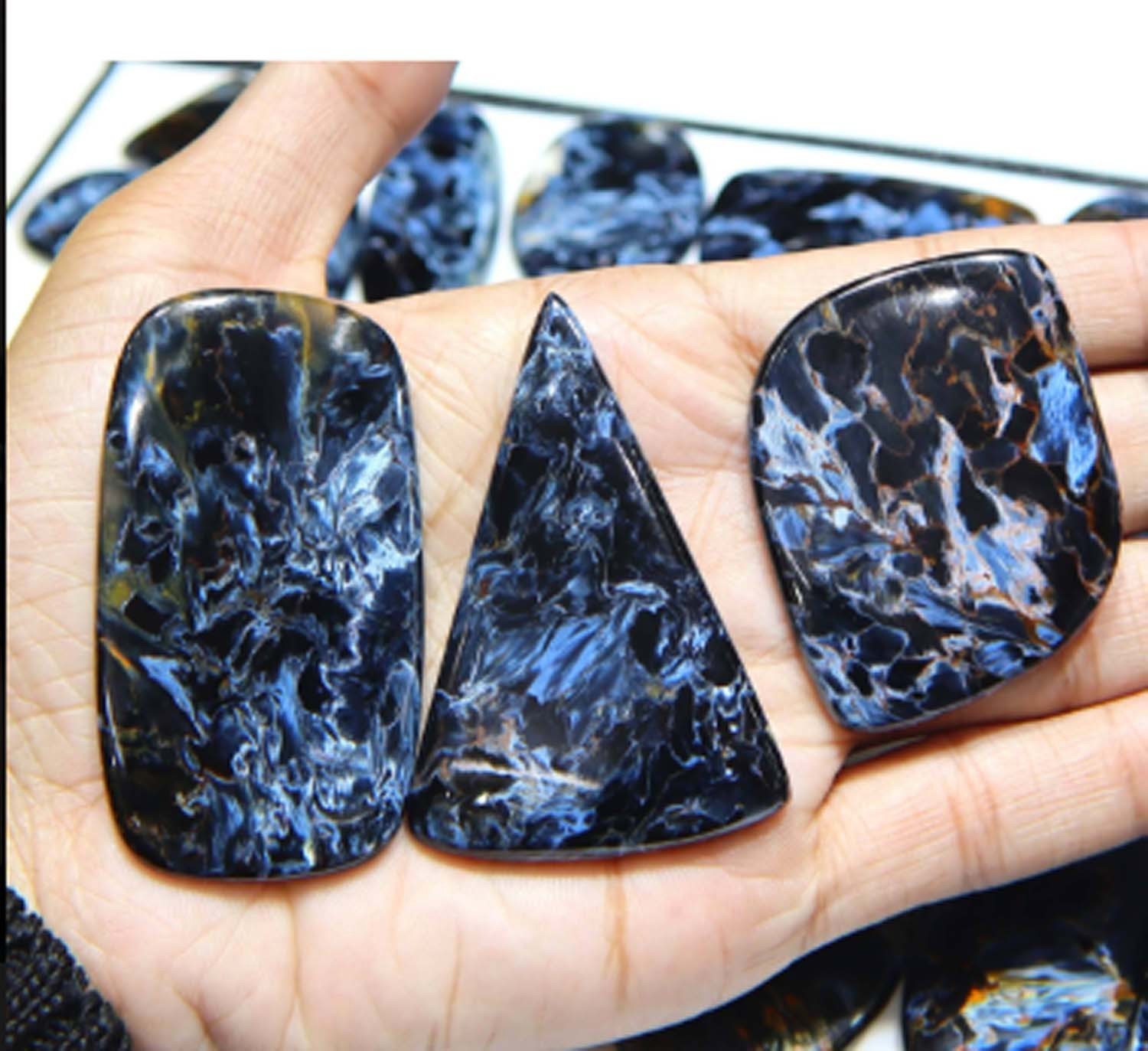 5 Pcs Natural Pietersite Chatoyant Cabochon Moving Clouds 100.00Cts Lot Gemstone