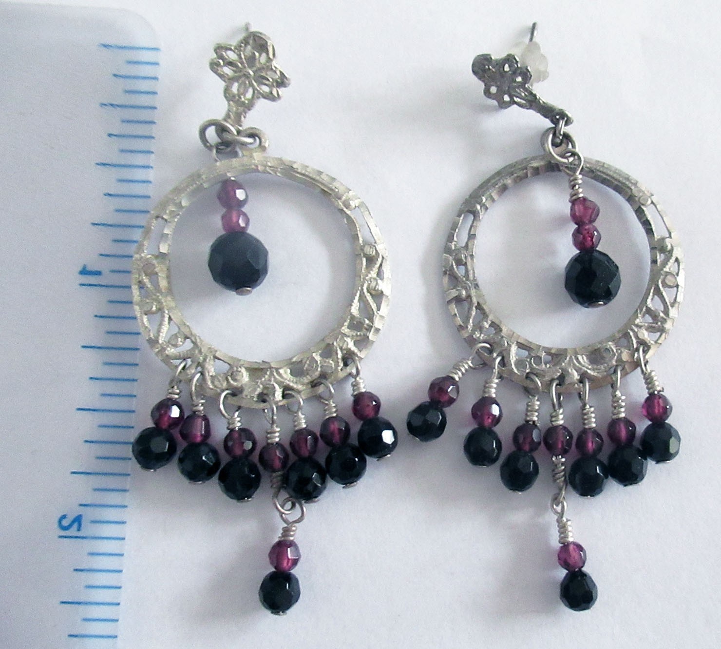 MEXICO STERLING DANGLE EARRINGS – 2 1/2 INCHES