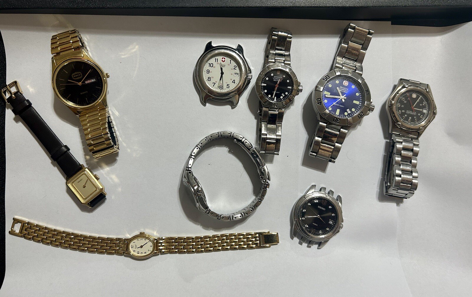 Lot Men’s And Women’s Citizen, Seiko, Pulsar, Swiss Wegner Watches AS-IS