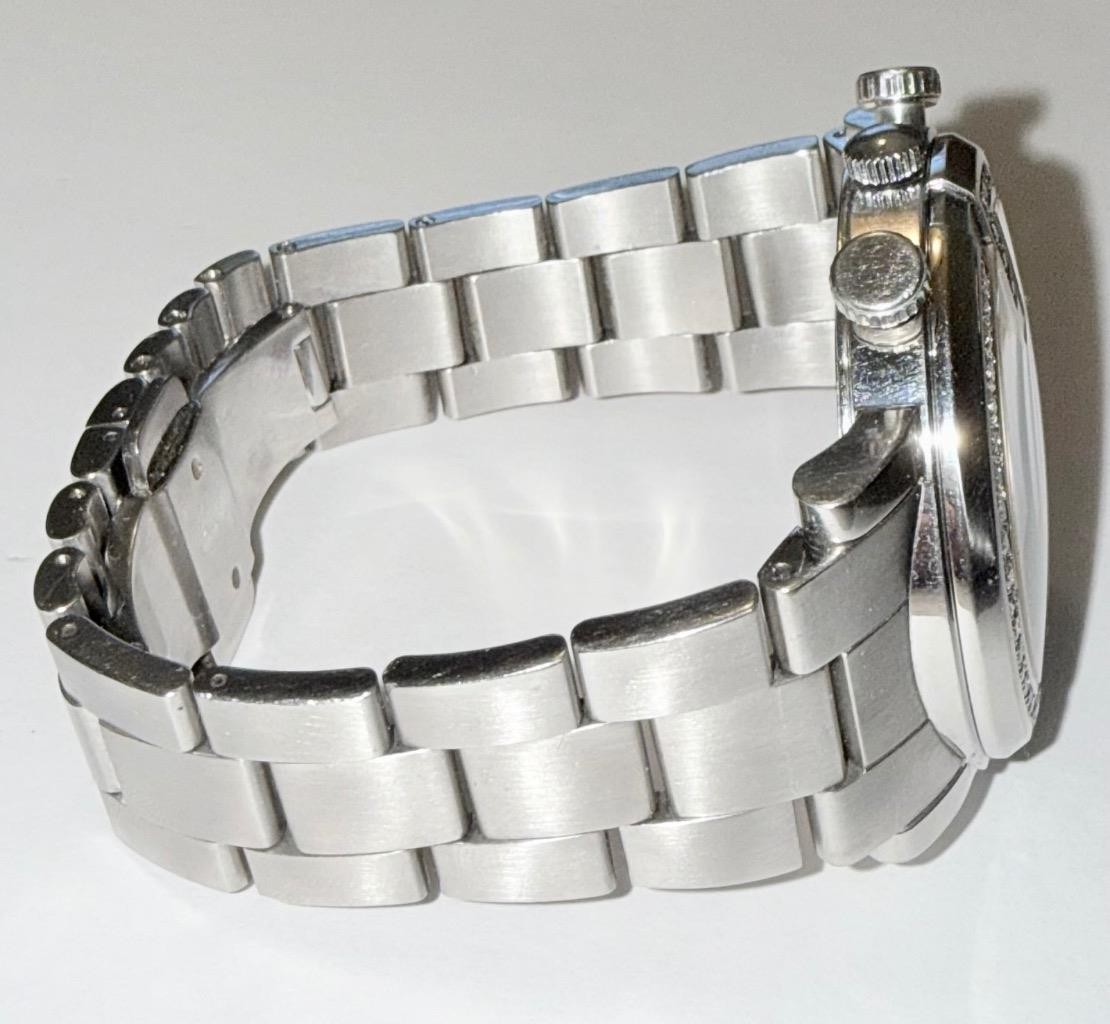GUCCI MENS 101M CHRONOSCOPE LAB GROWN DIAMOND WATCH (PARTS/REPAIR)