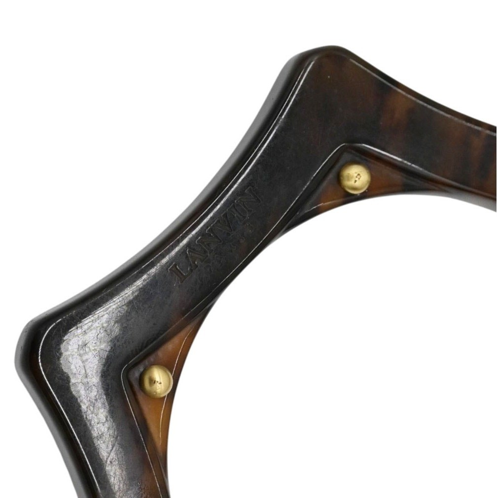Lanvin Tortoise Shell Resin Studded Hexagonal Six Pointed Star Bangle