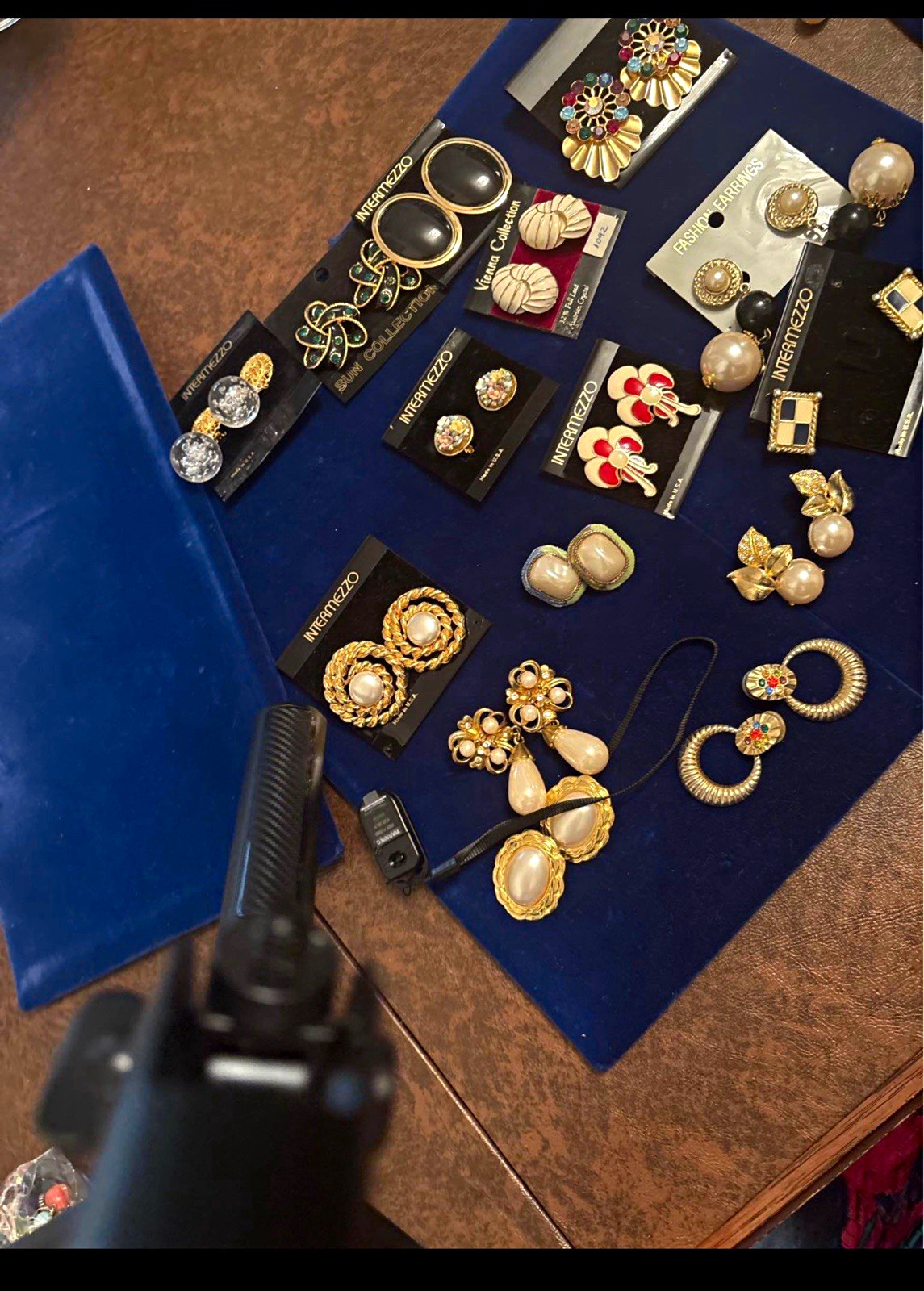 Intermezzo Vintage Mixed Lot 17pc Earrings & Necklace Faux Pearl Rhinestone