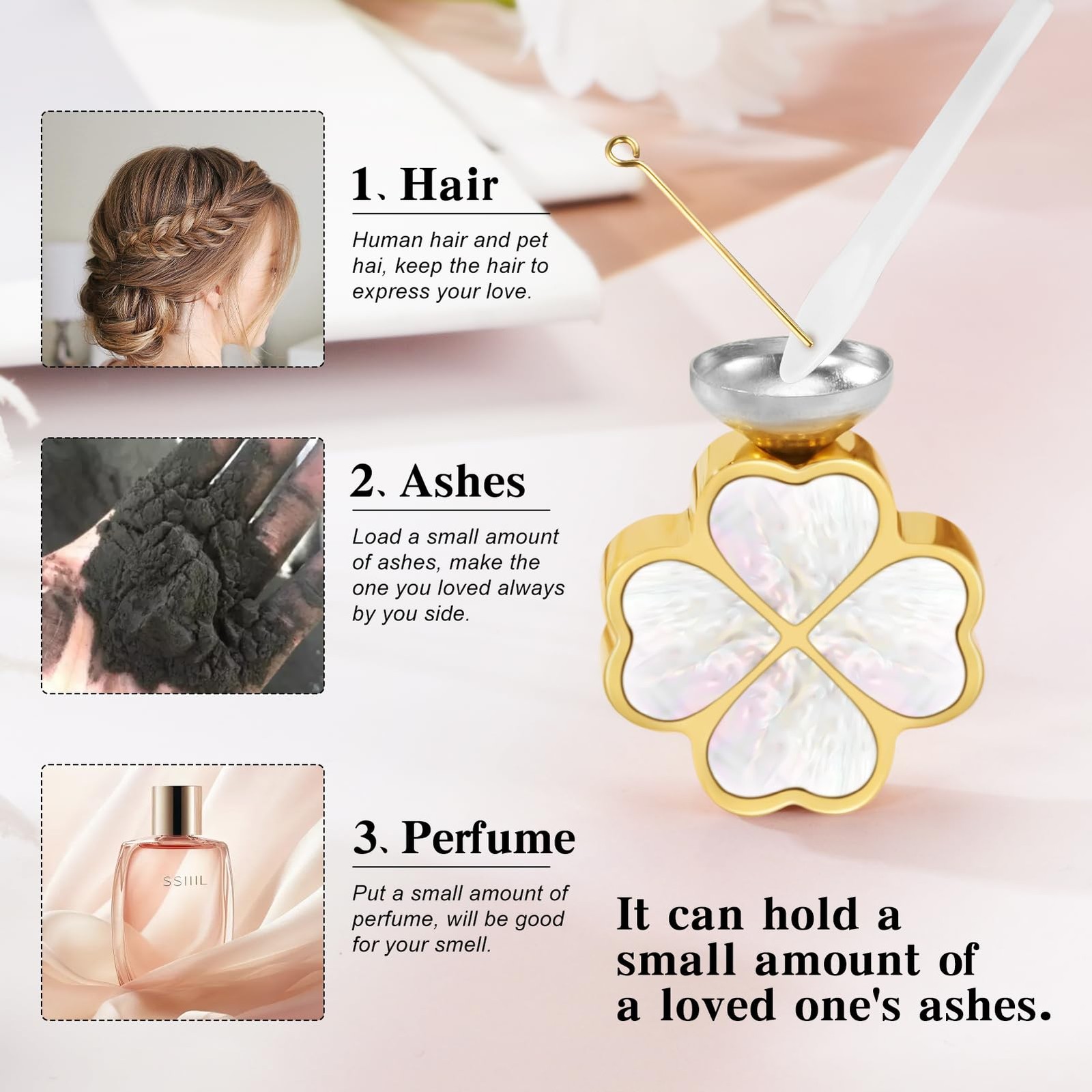 Four Leaf Clover Urn Necklace for Ashes for Women Memorial Cremation Jewelry …