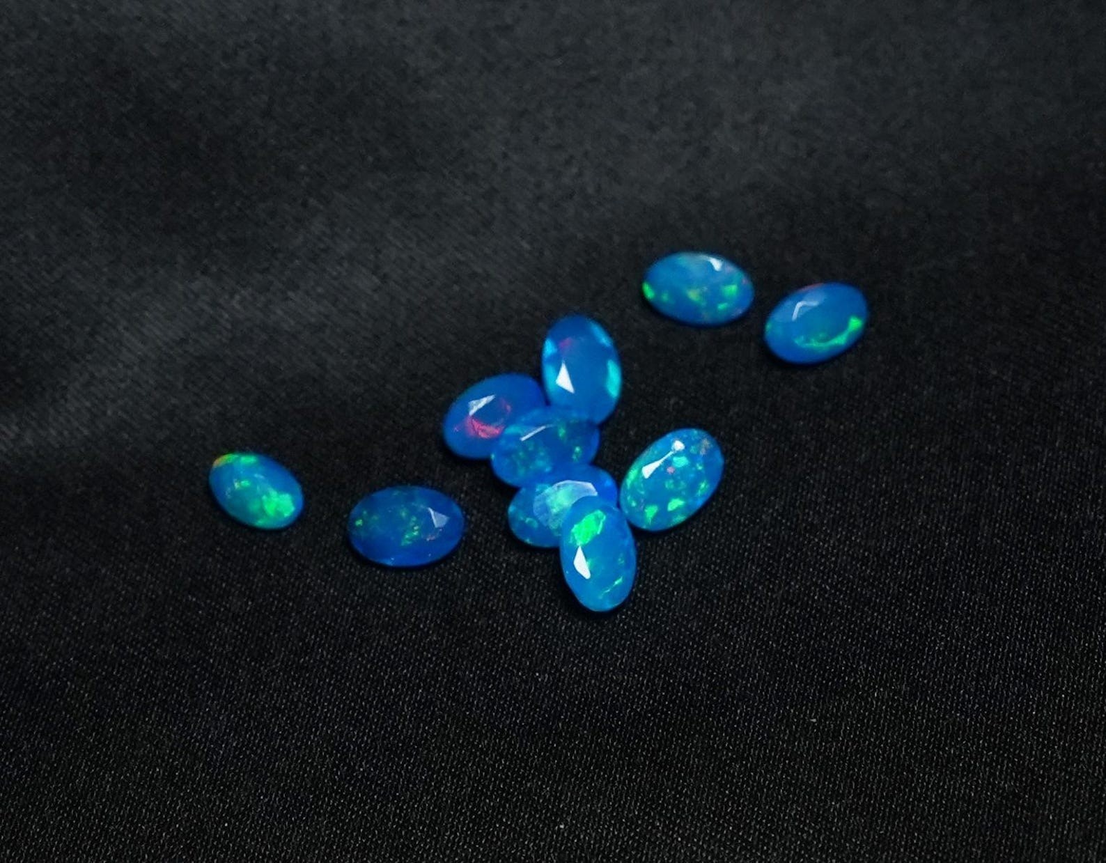 Natural Sky Blue Ethopian Opal Oval Faceted Cut 3x5mm To 8x10mm Loose Gemstone