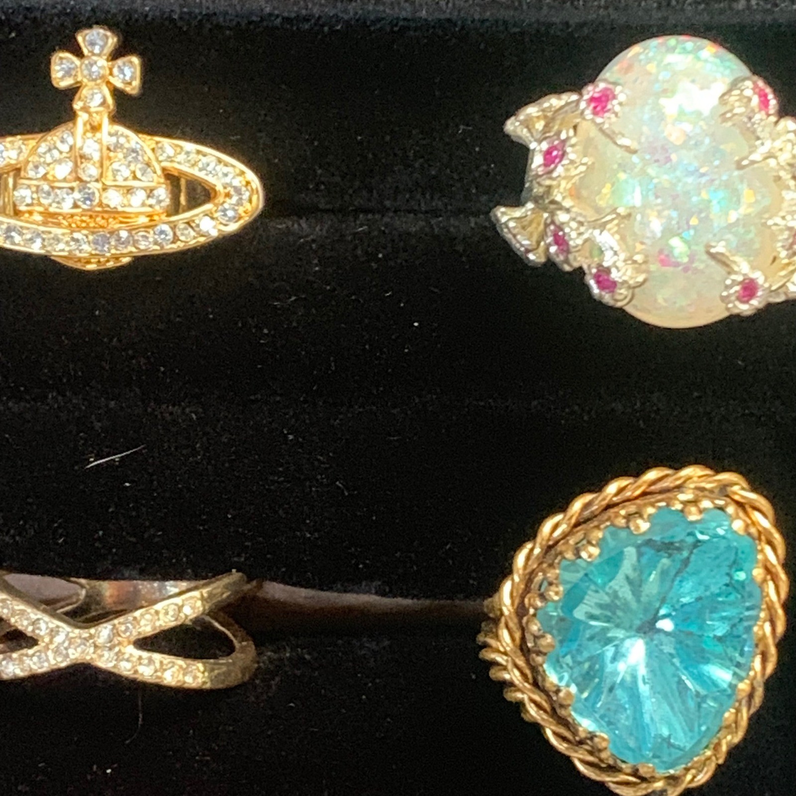 Bulk Lot 20 Womens Fashion Rings Size 7 Boho Gothic Statement Eclectic Mix
