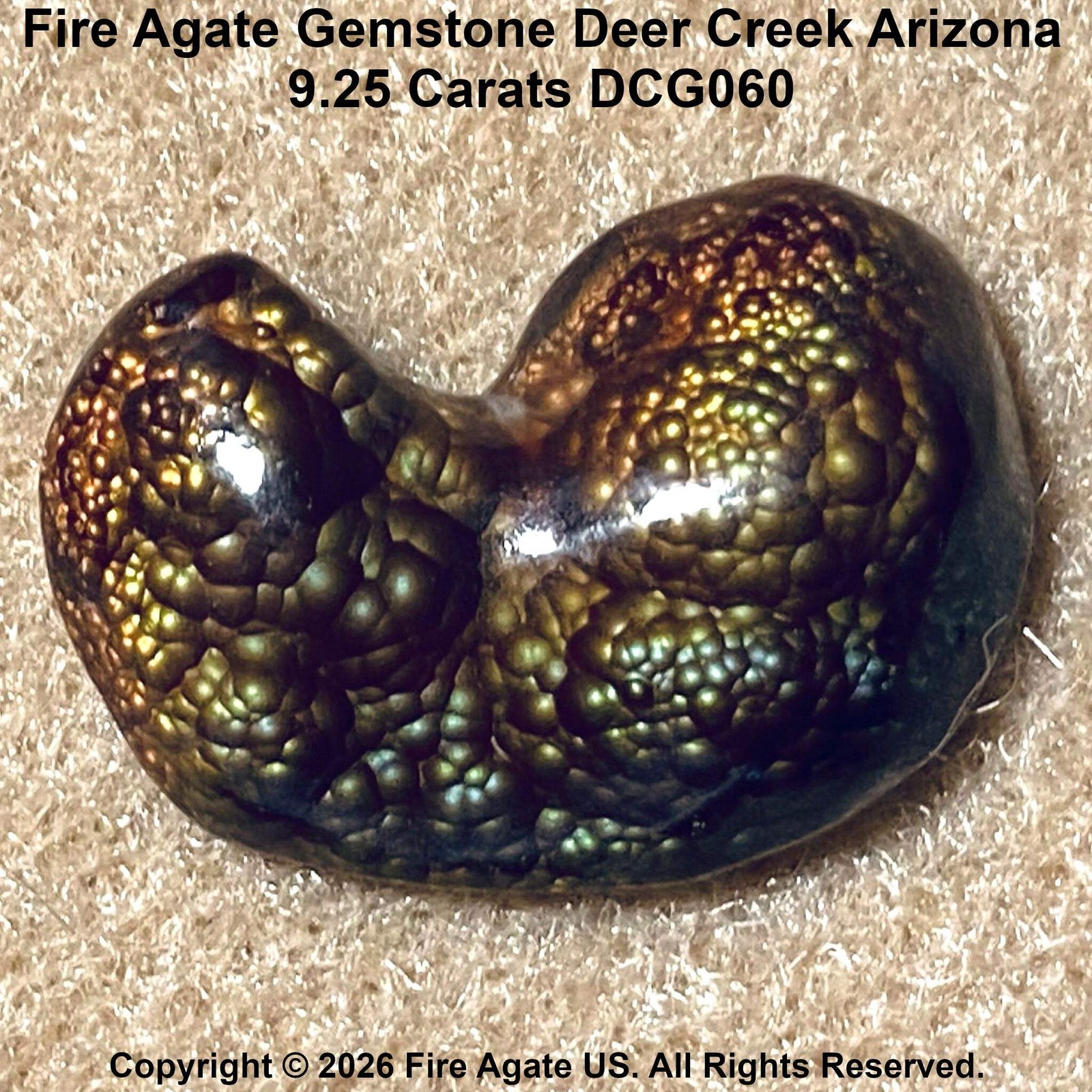Fire Agate Gemstone Deer Creek Arizona 9.25 Carats DCG060