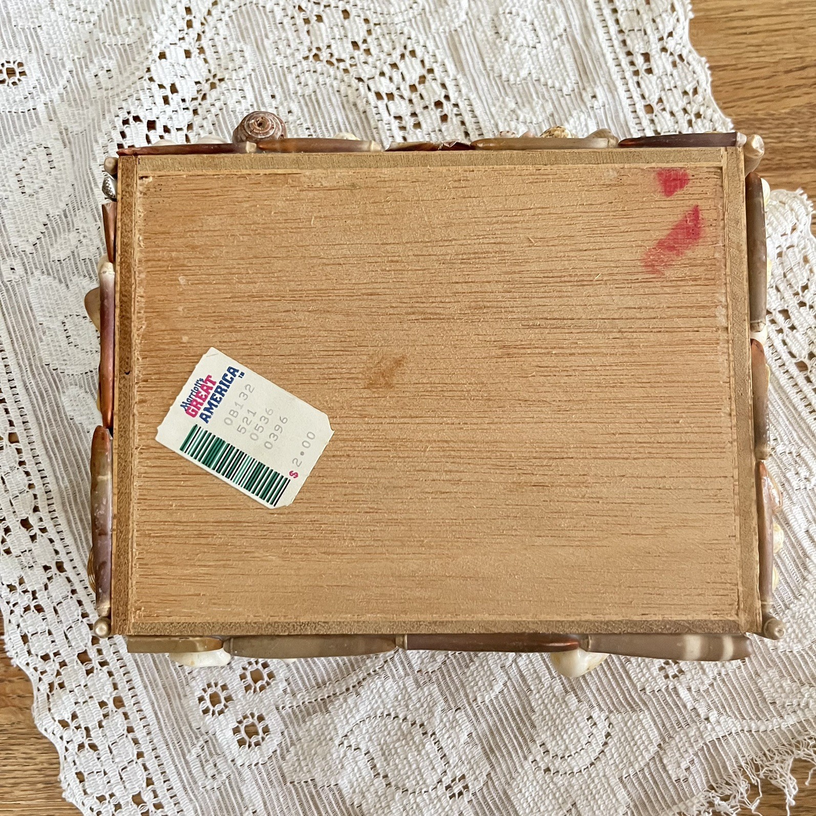 Vintage Seashell Jewelry Box Keepsake Trinket Shell Coastal Nautical
